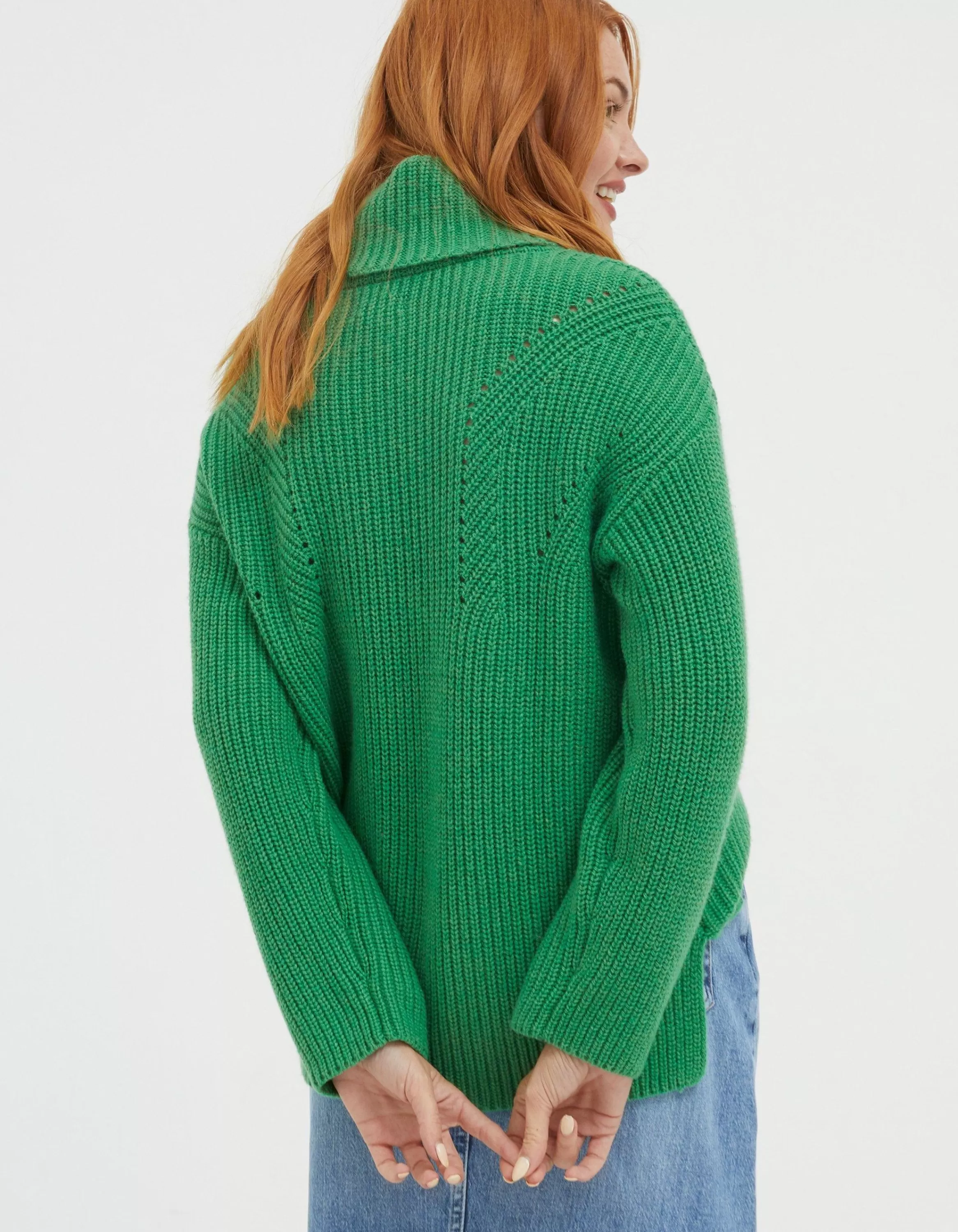 Shop FatFace Nellie Boxy Roll Neck Jumper Green