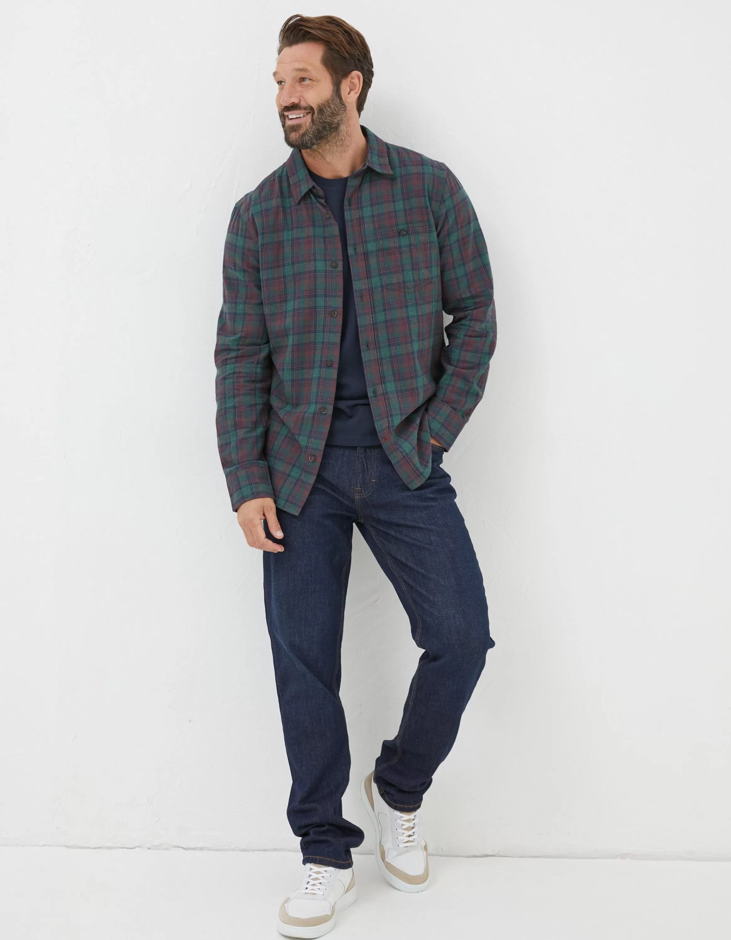 Shop FatFace Nevis Check Shirt Emerald Green