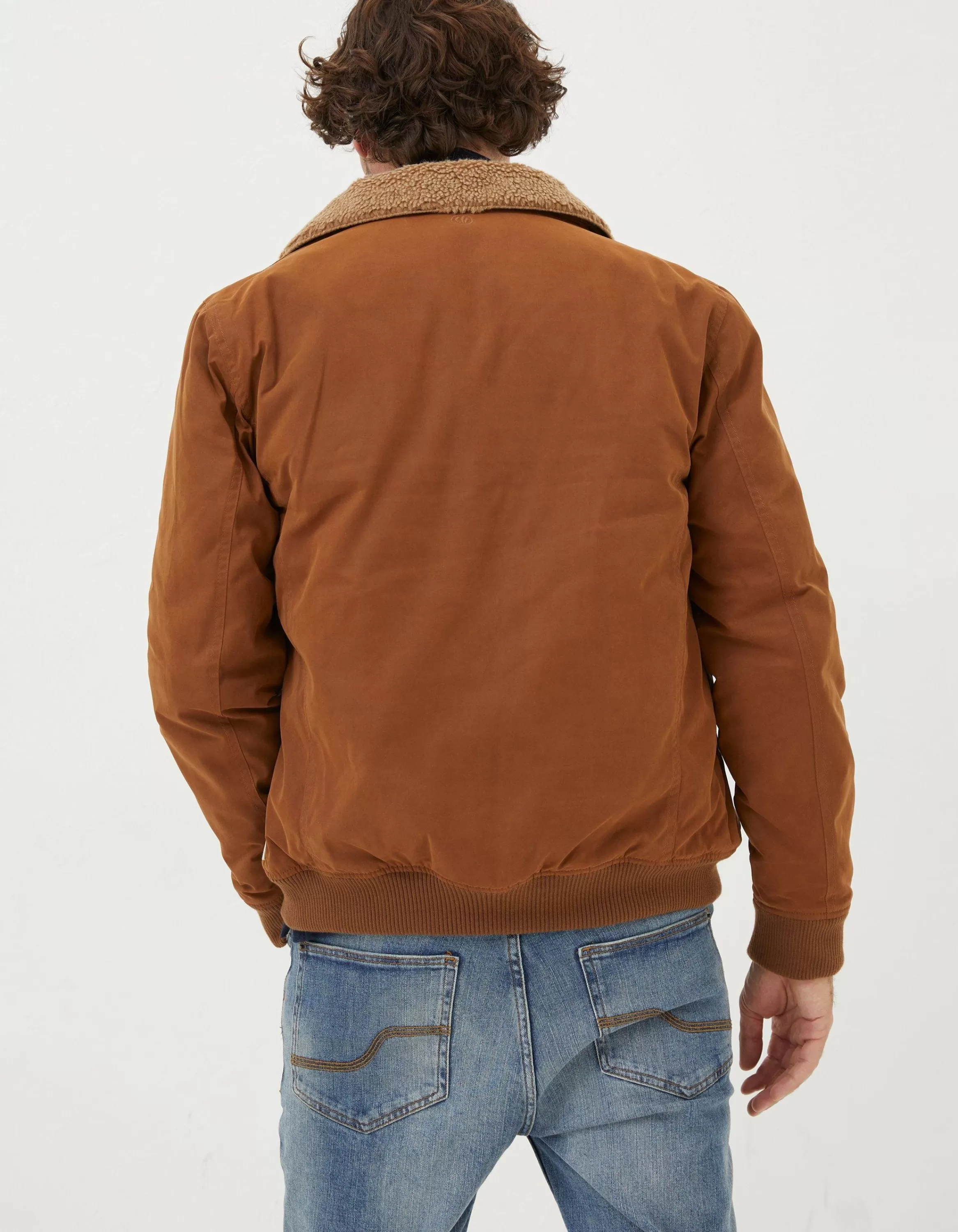 Flash Sale FatFace Newlyn Cotton Bomber Jacket Light Brown