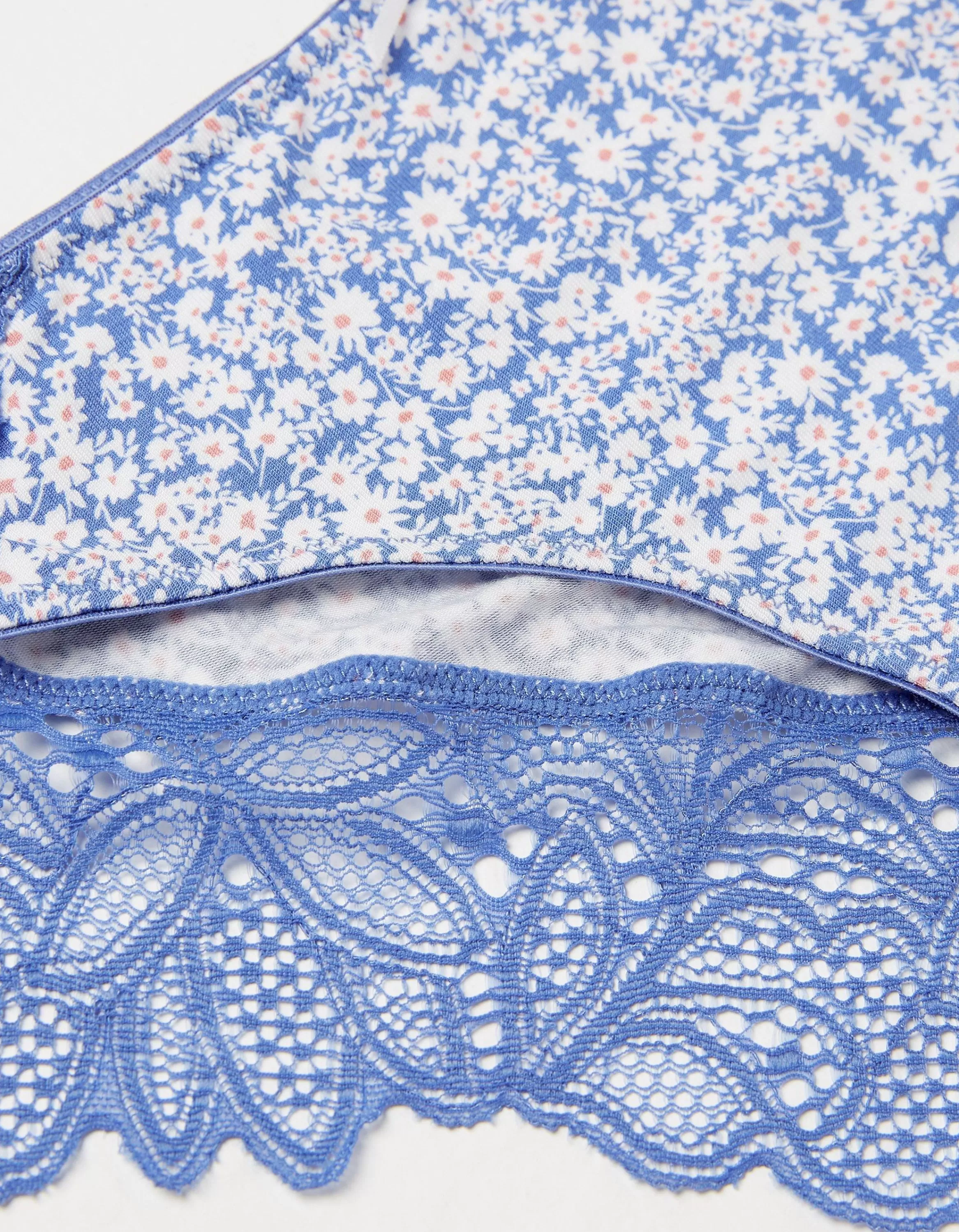 Hot FatFace Olivia Floral Cheeky Knickers Cobalt Blue