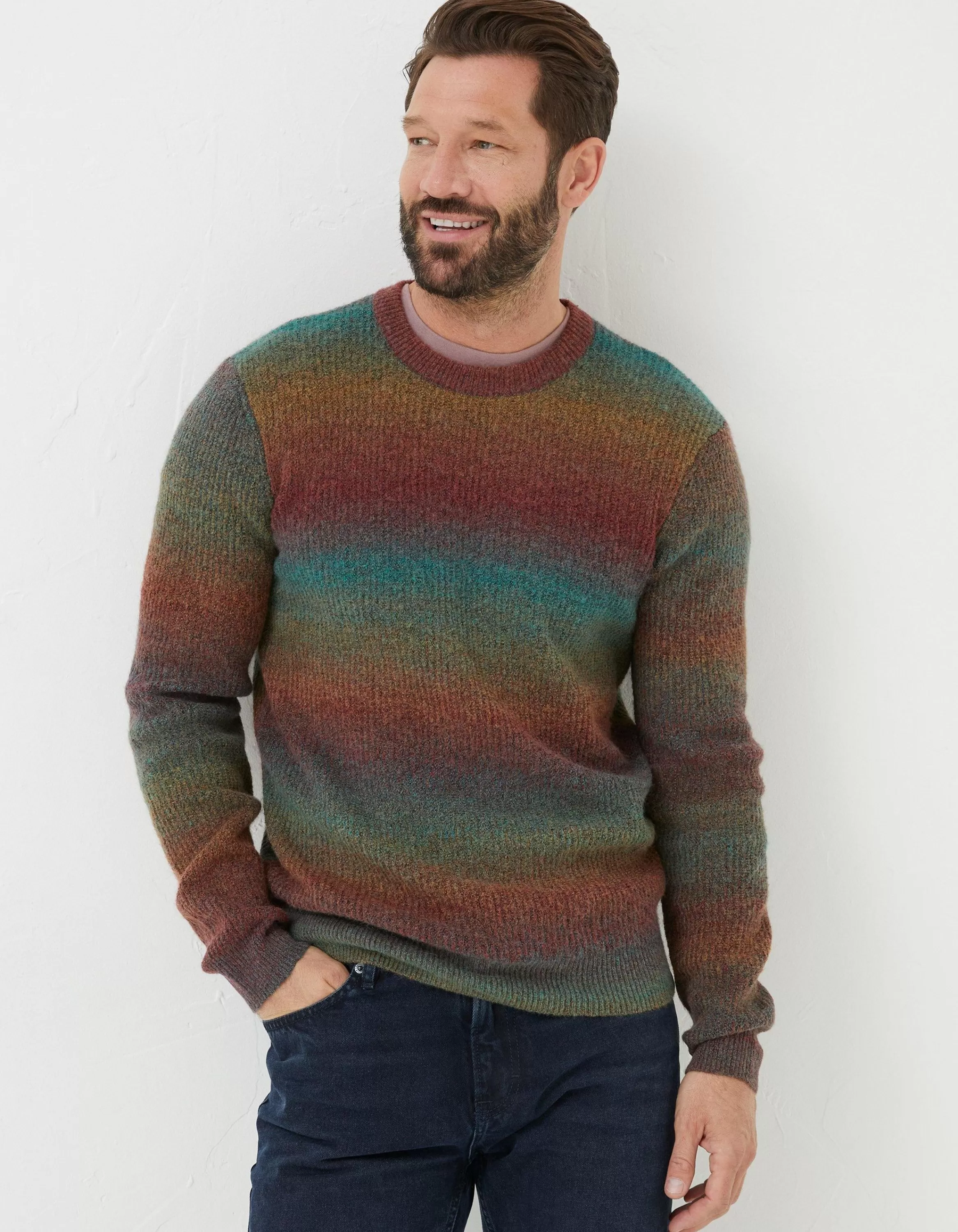 Outlet FatFace Ombre Crew Jumper Multi