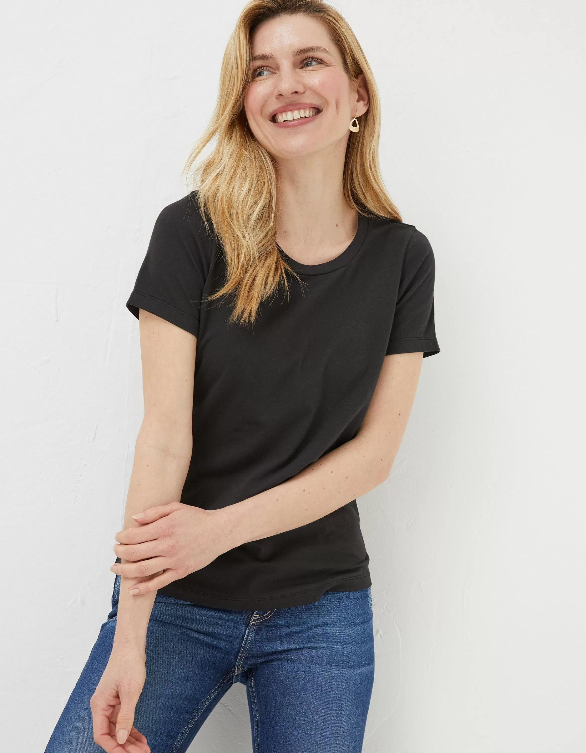 Cheap FatFace Organic Cotton Belle Tee Black