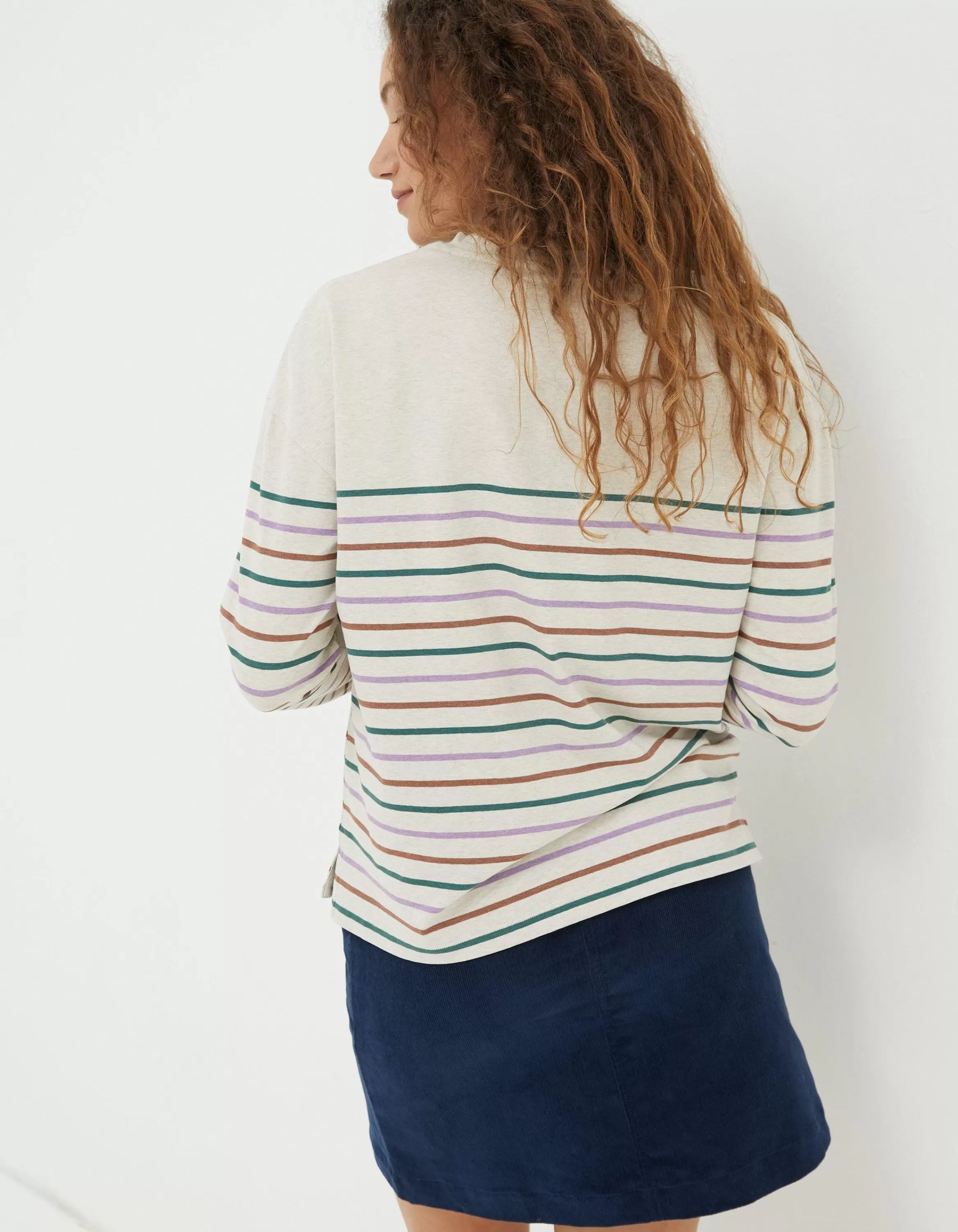 Hot FatFace Organic Cotton Boyfriend Breton Cream