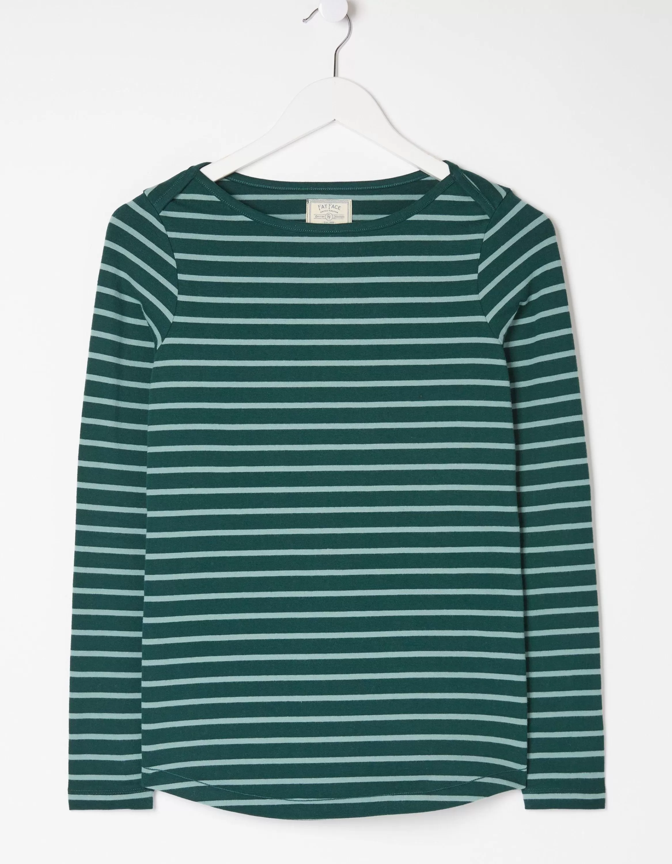 Store FatFace Organic Cotton Breton T Shirt Dark Green