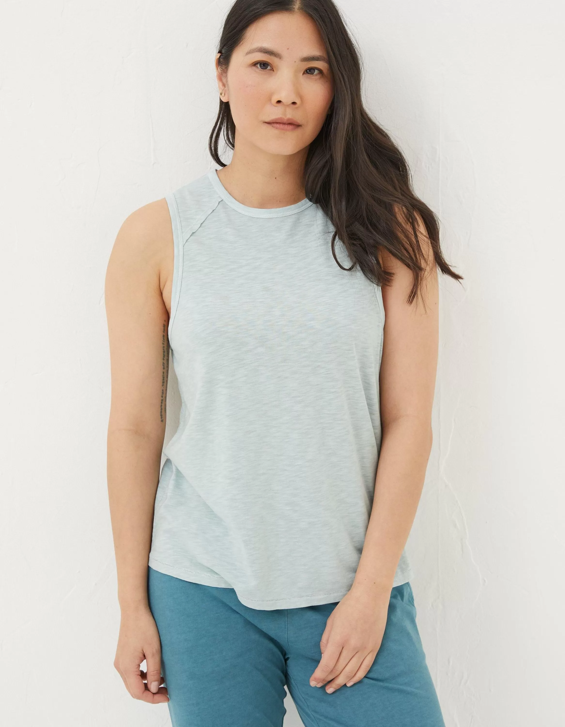 Best FatFace Organic Cotton Ione Vest Ice Blue