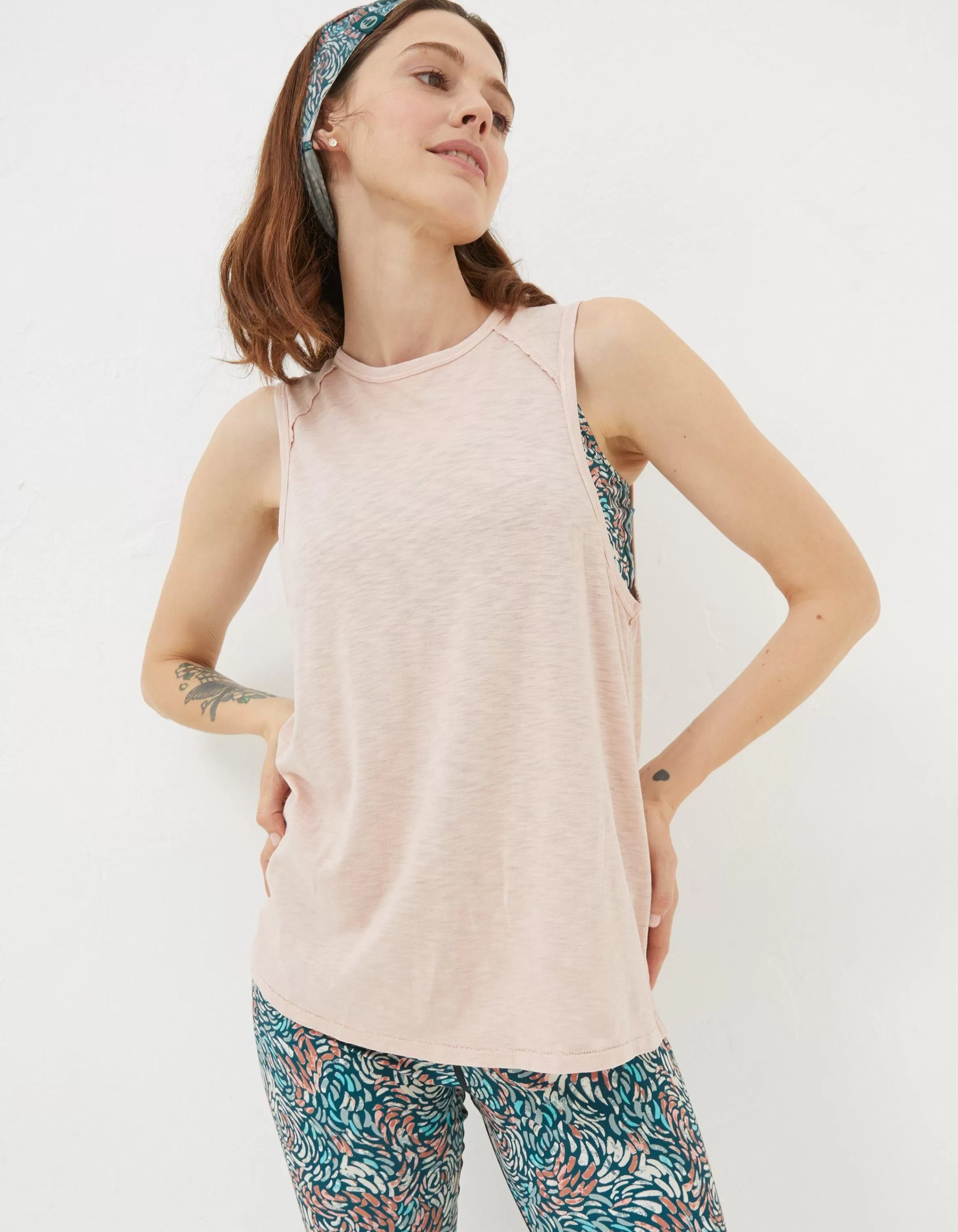 Hot FatFace Organic Cotton Ione Vest Light Pink