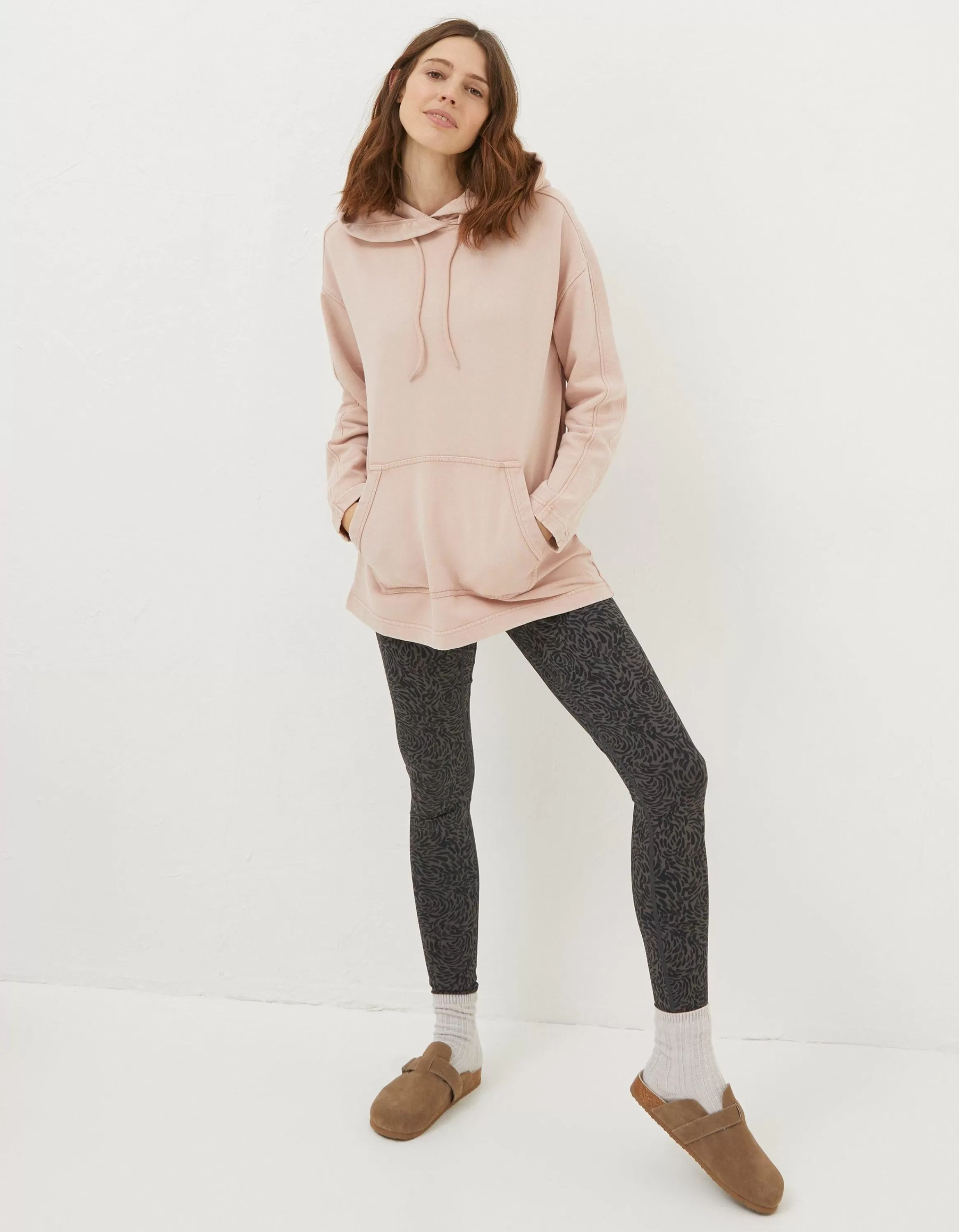 Cheap FatFace Organic Cotton Luna Hoodie Light Pink