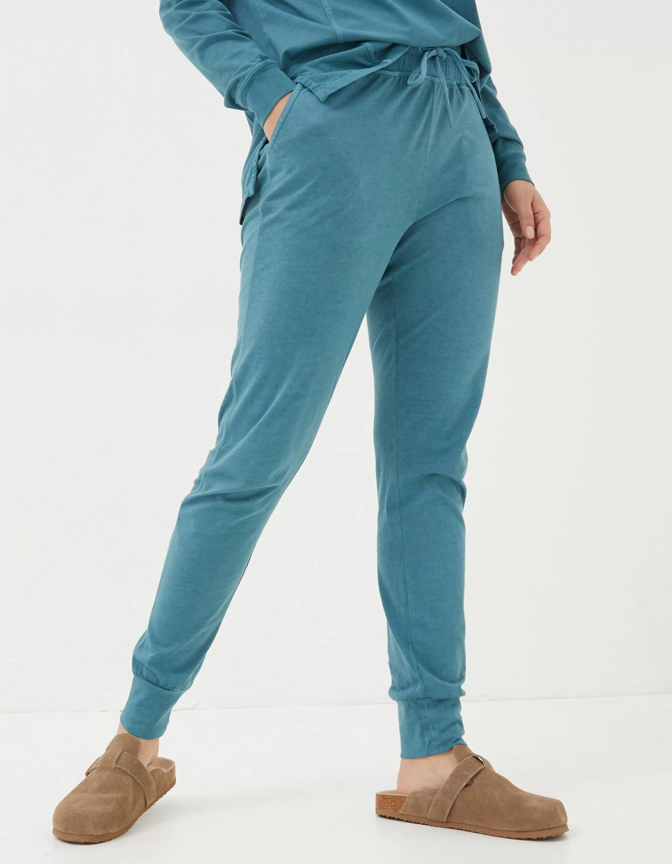 Best FatFace Organic Cotton Ottilie Jogger Light Teal Blue