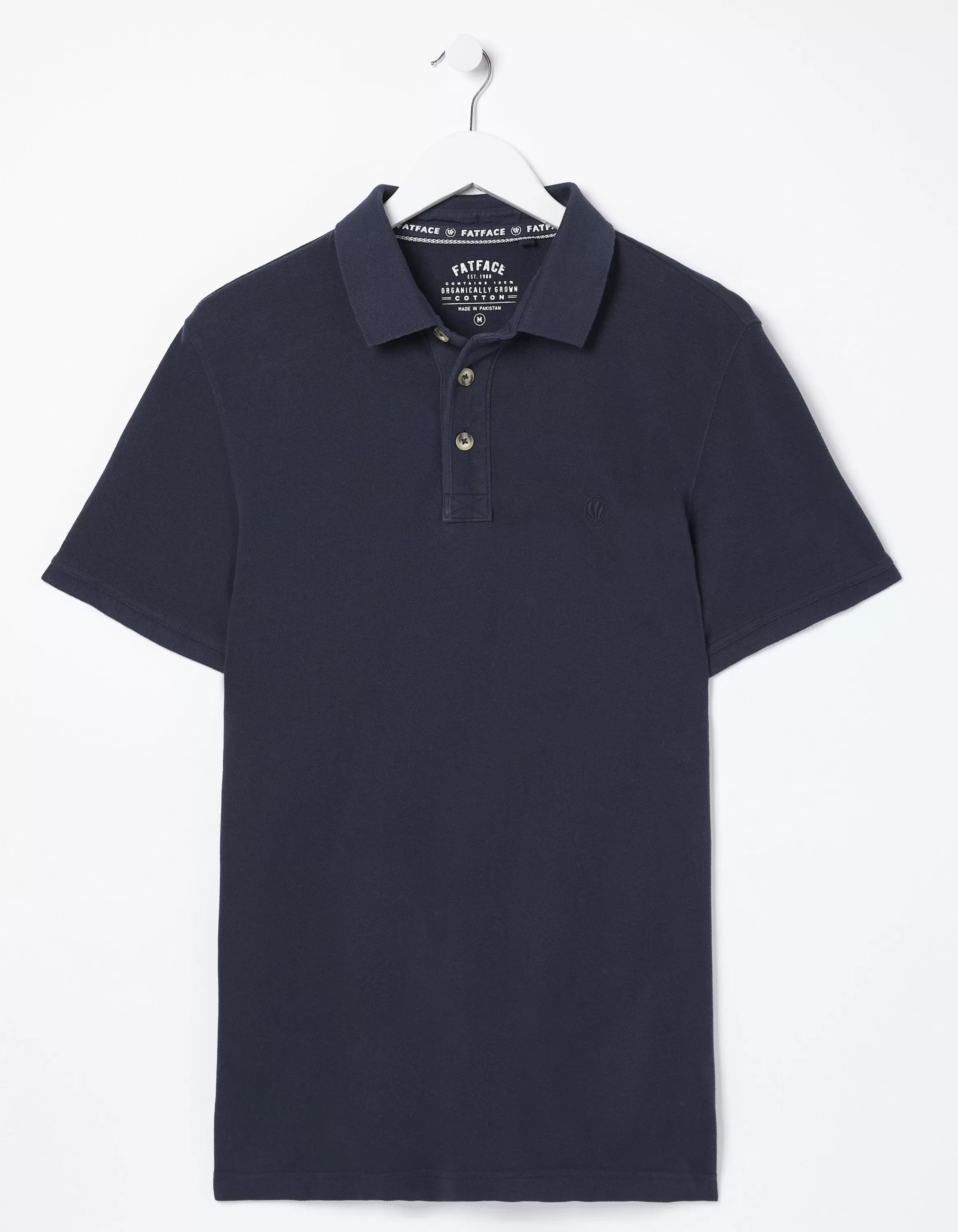 New FatFace Organic Cotton Pique Polo Navy