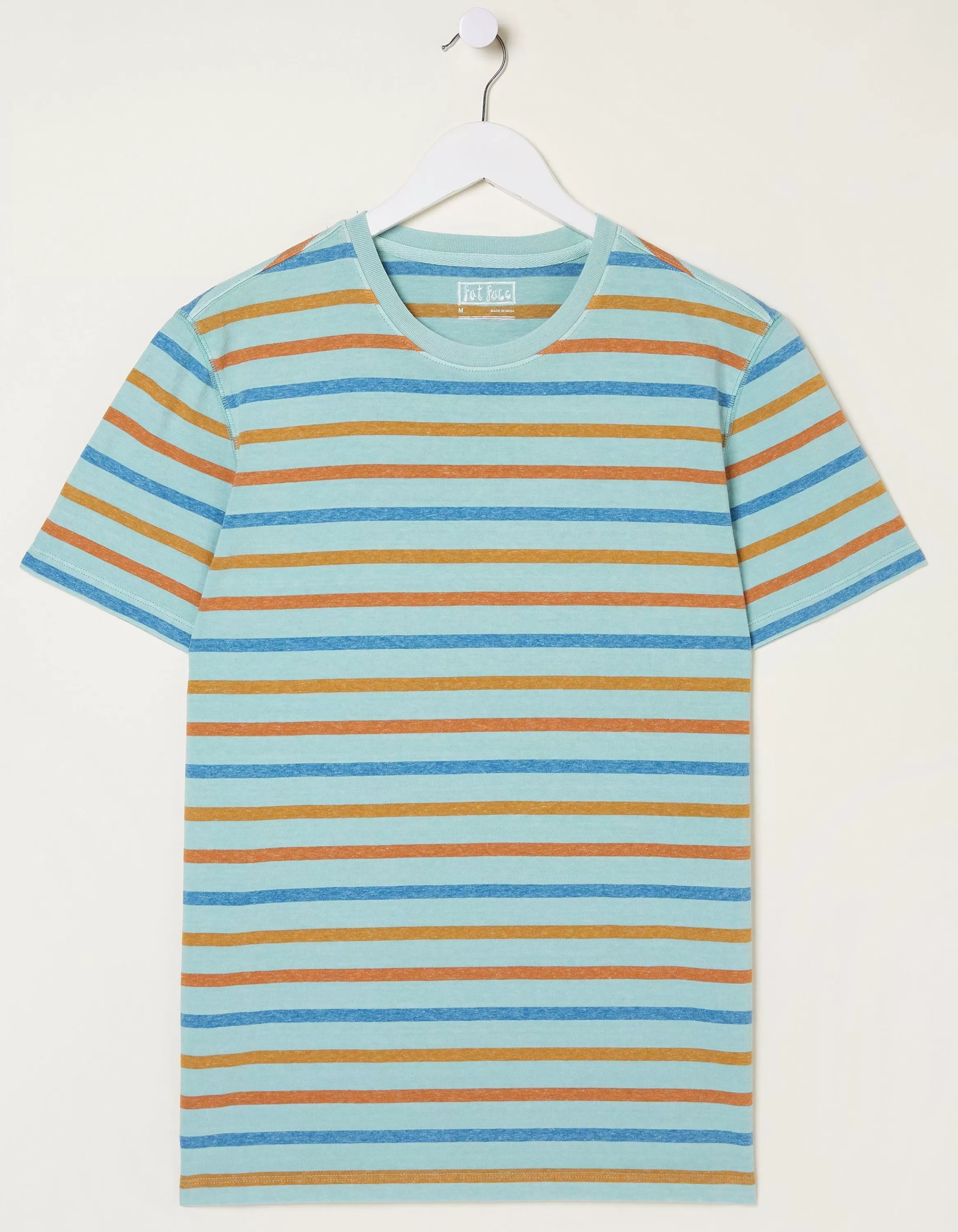 Fashion FatFace Overdye Stripe T-Shirt Blue