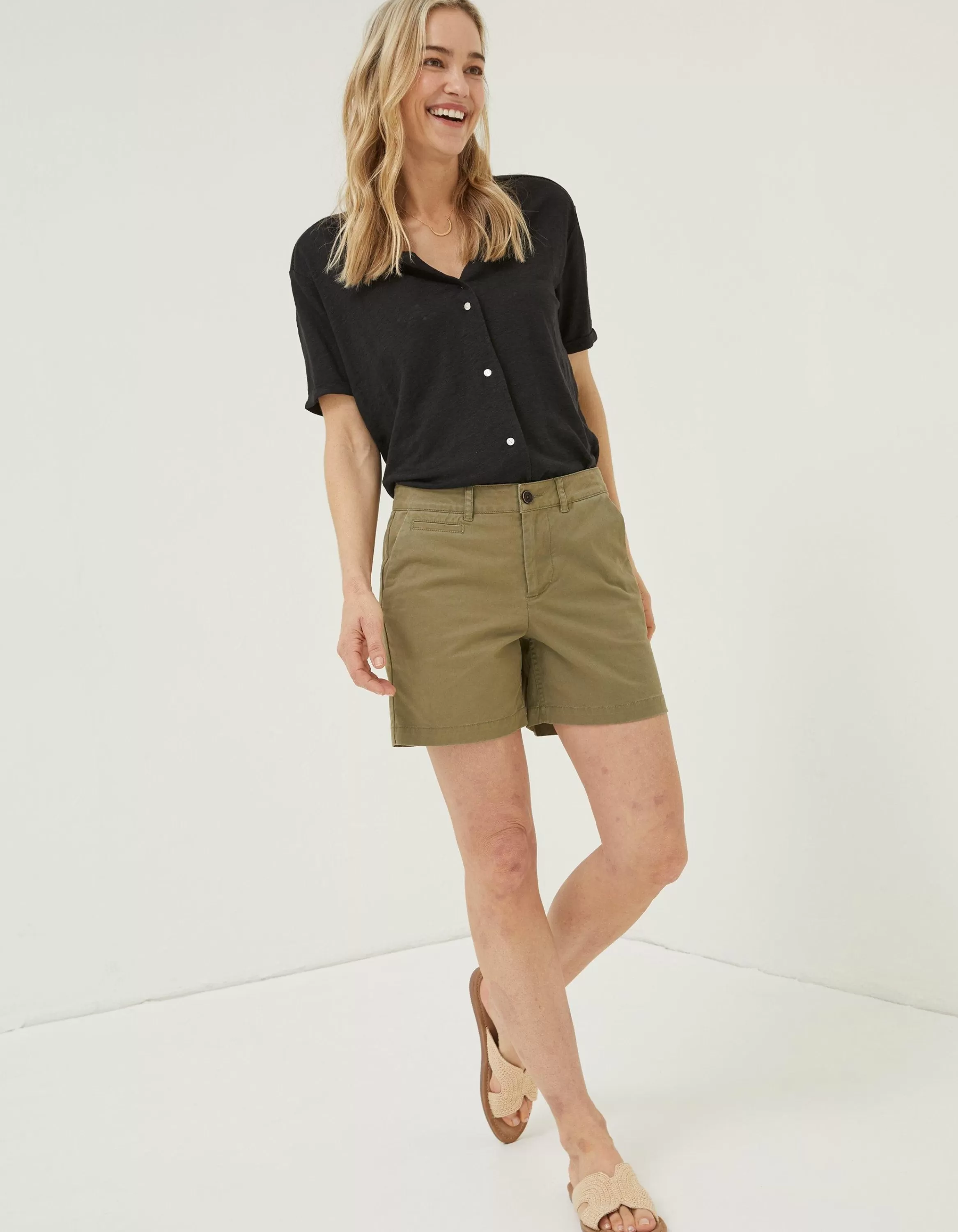 Store FatFace Padstow Chino Shorts Khaki Green