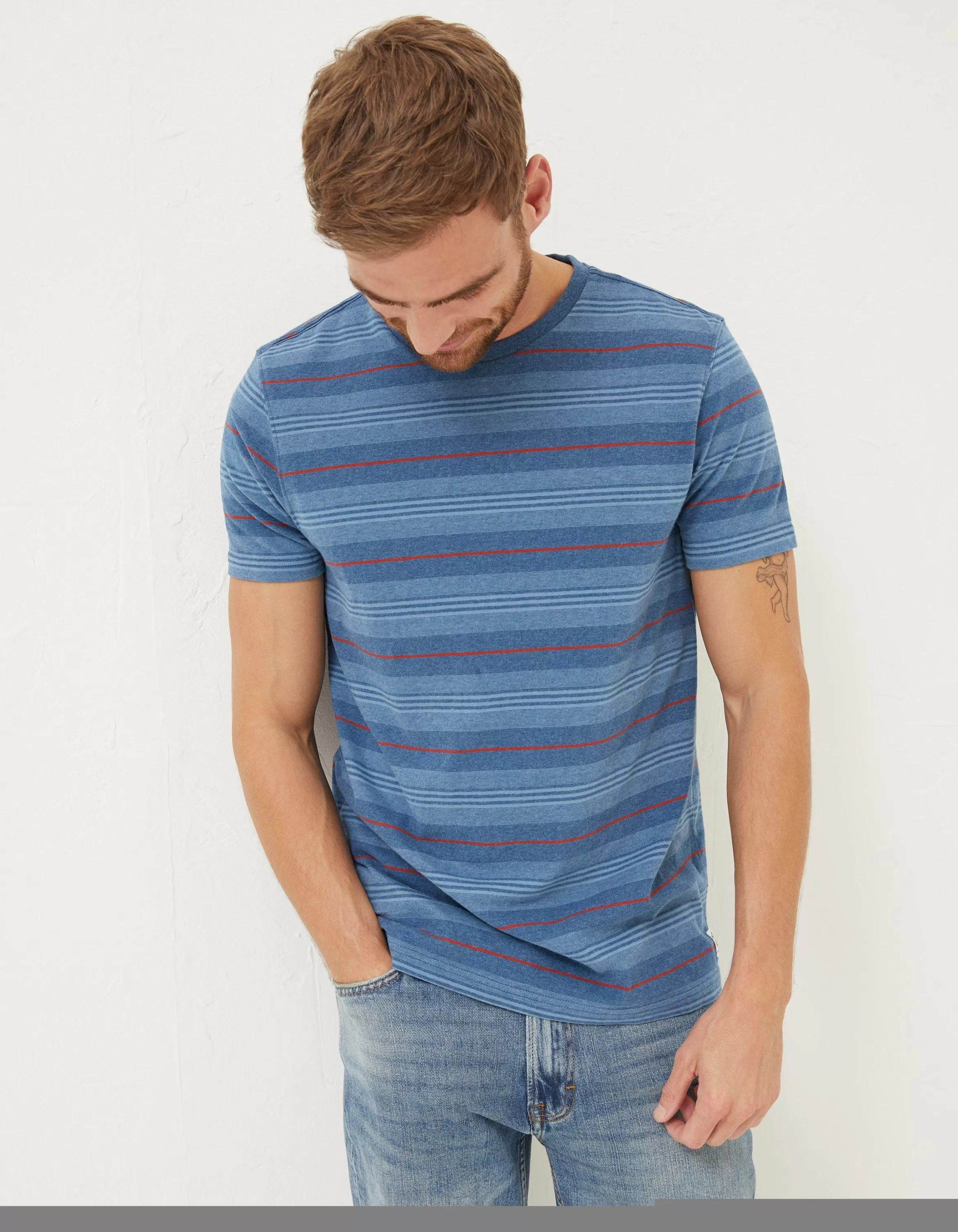 Clearance FatFace Padstow Stripe T-Shirt Navy