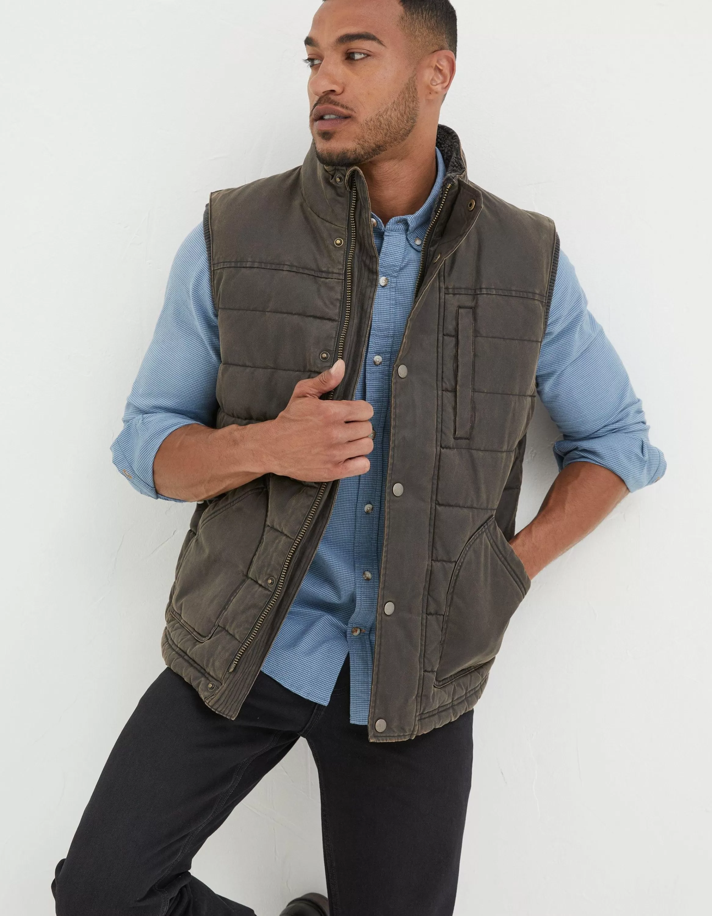 Best Sale FatFace Paignton Quilted Gilet Brown