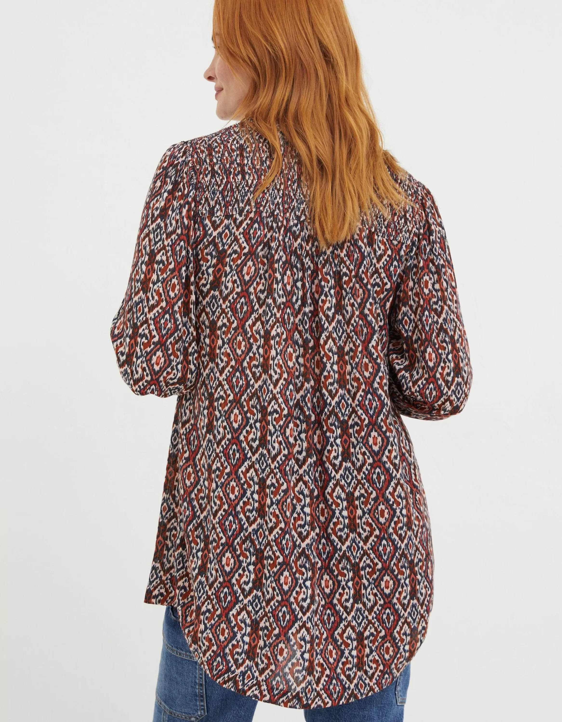 Online FatFace Patsy Ikat Geo Tunic Chestnut Brown