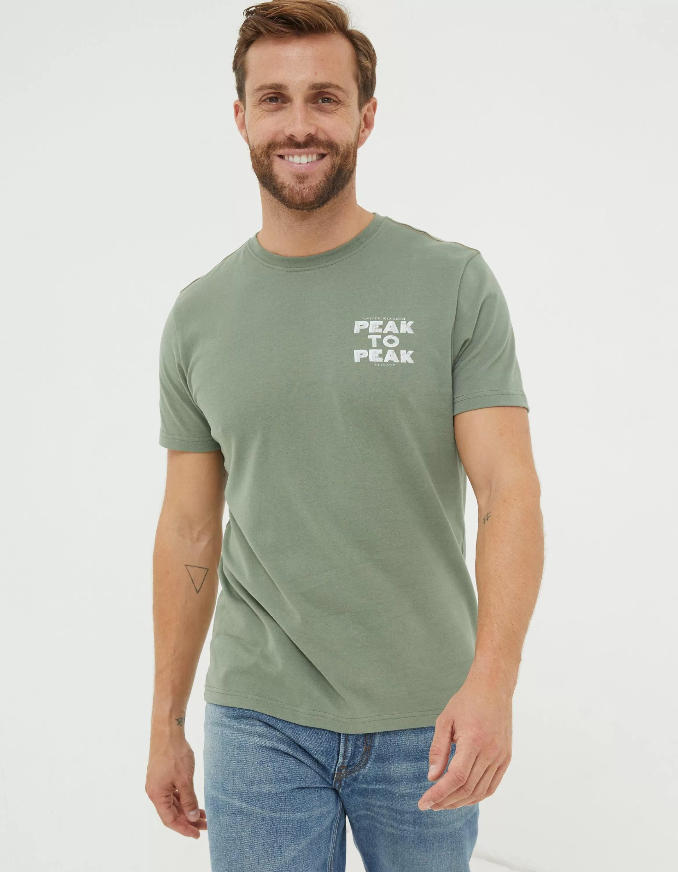 Cheap FatFace Peak To Peak T-Shirt Green Haze