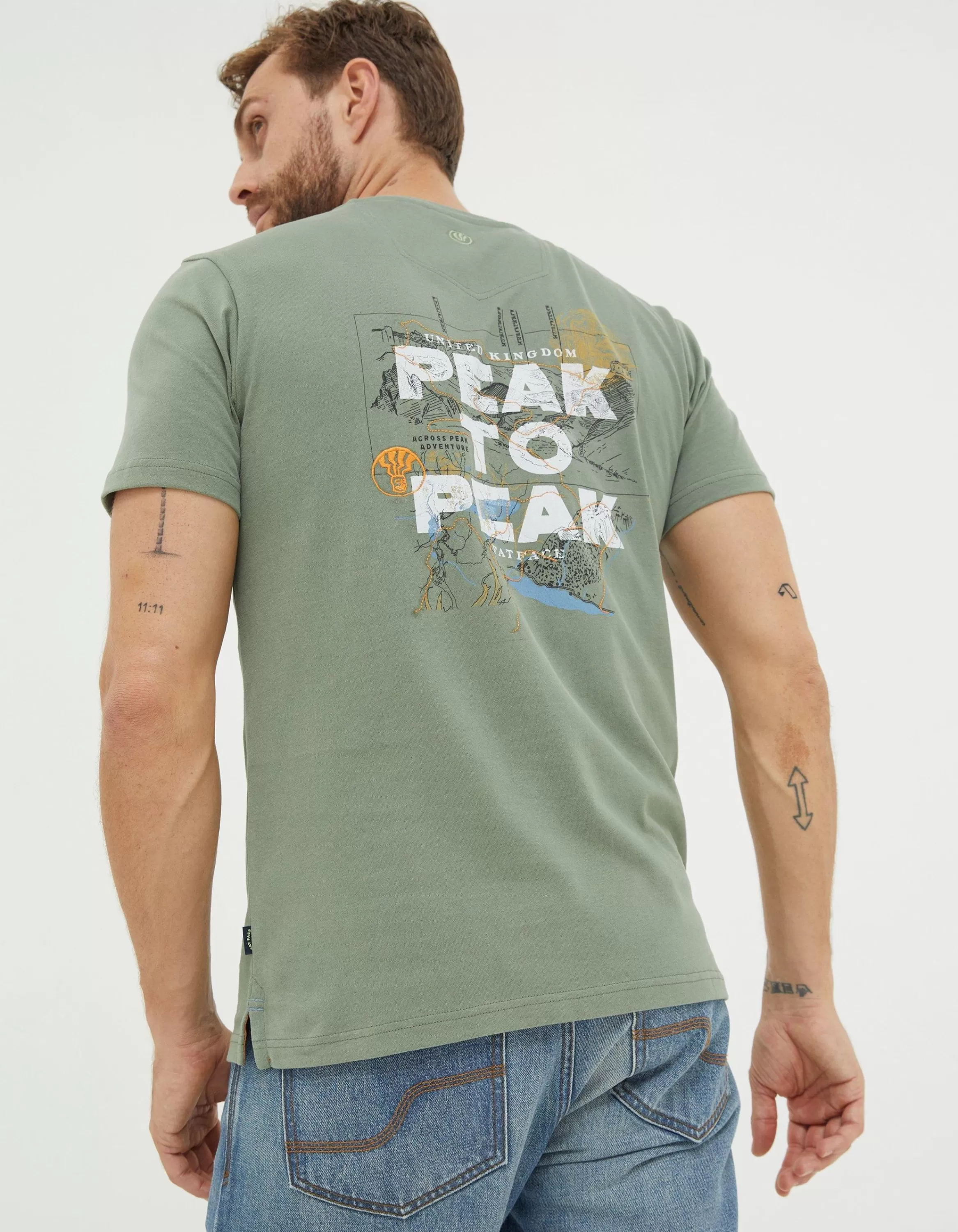 Cheap FatFace Peak To Peak T-Shirt Green Haze