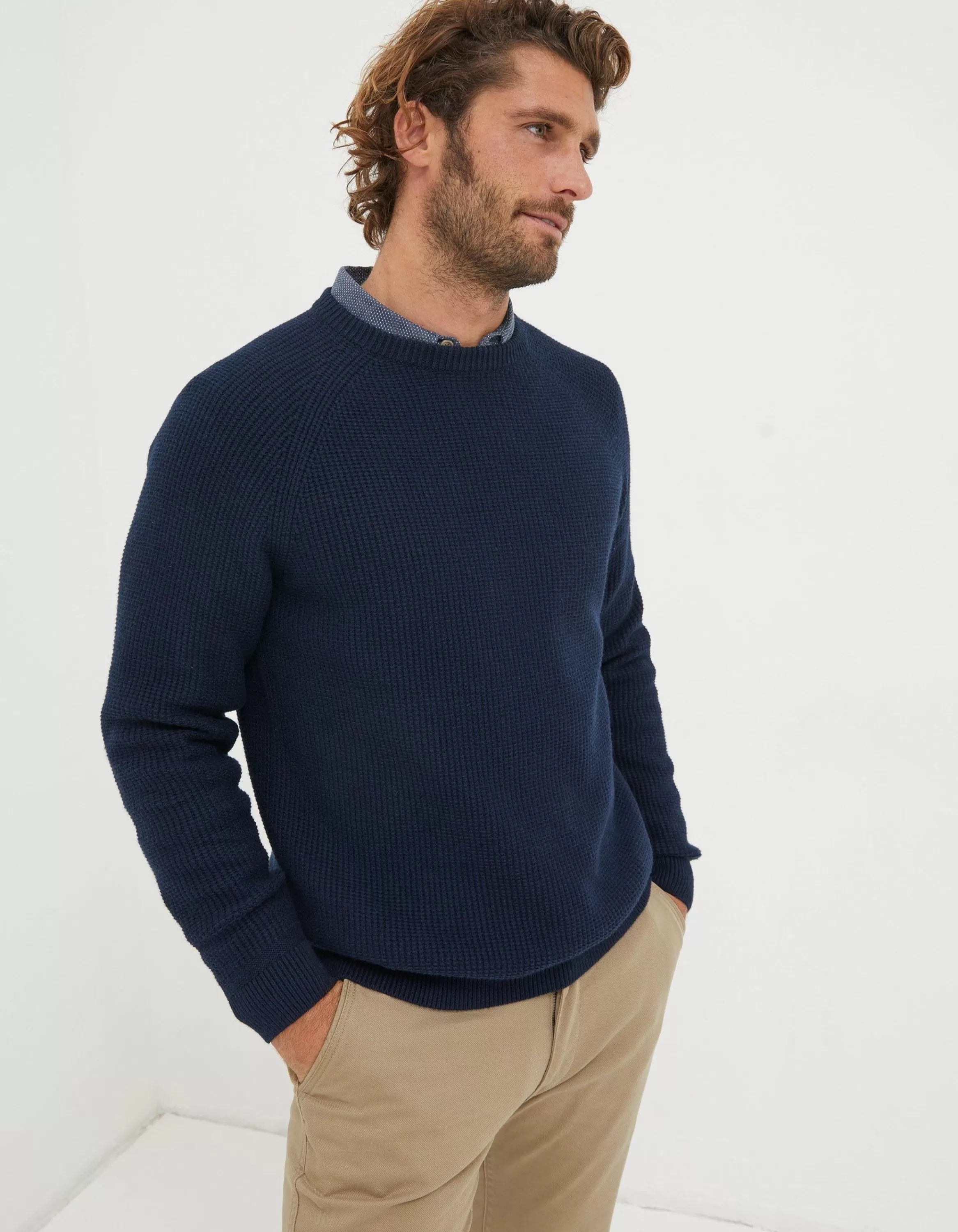 Shop FatFace Pembrey Crew Jumper Navy