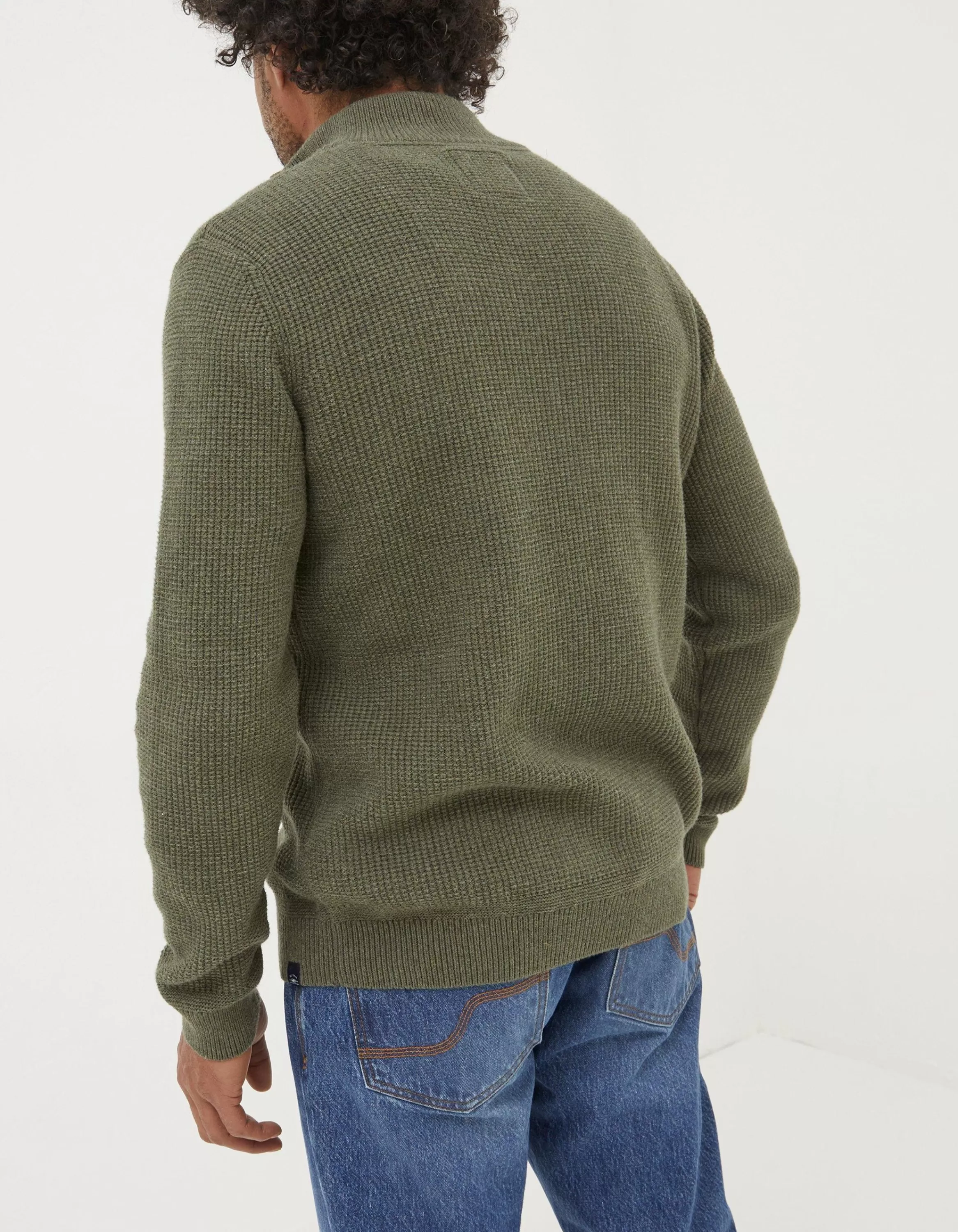 Outlet FatFace Pembrey Half Neck Jumper Washed Green