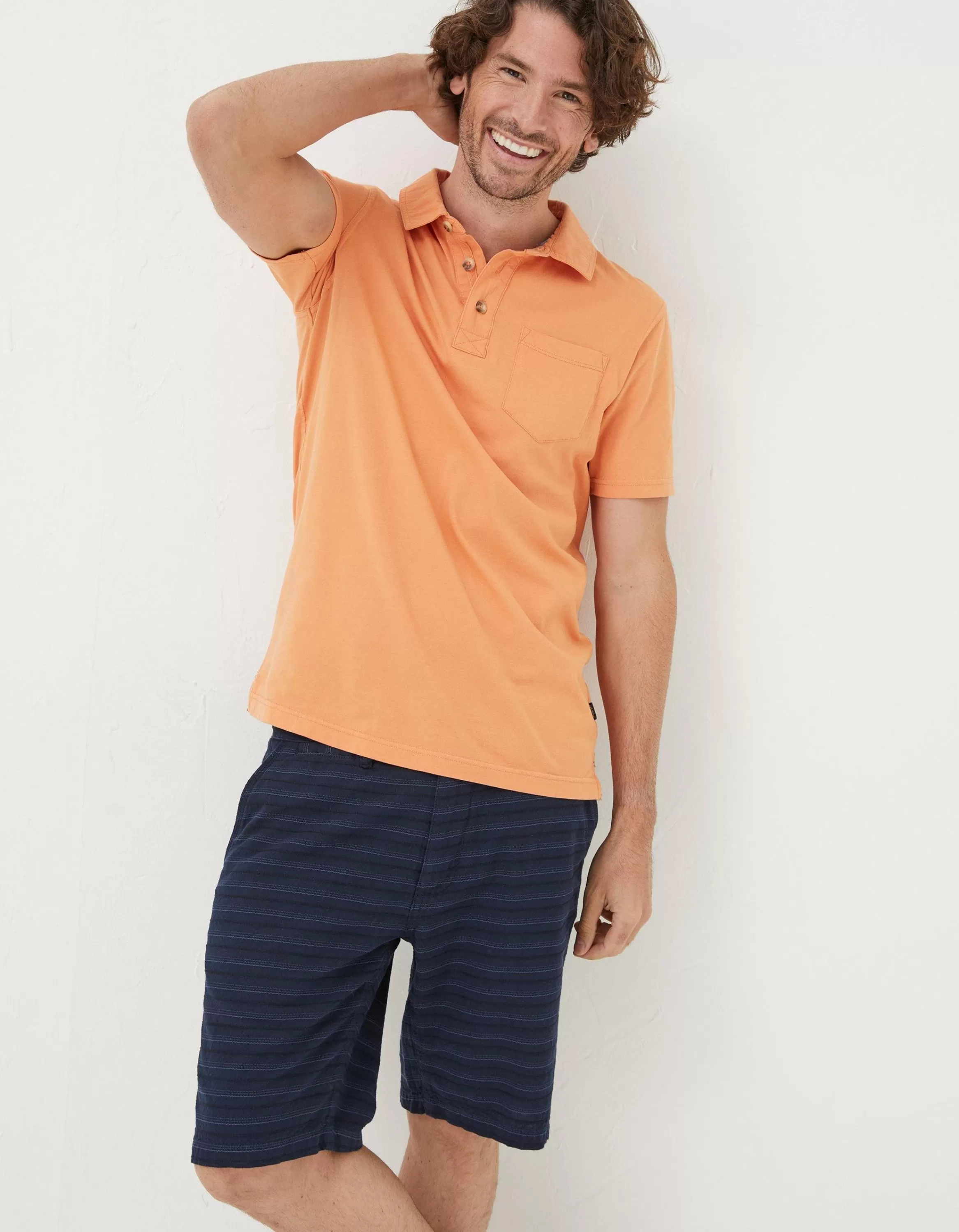 Clearance FatFace Perranporth Polo Dusky Orange