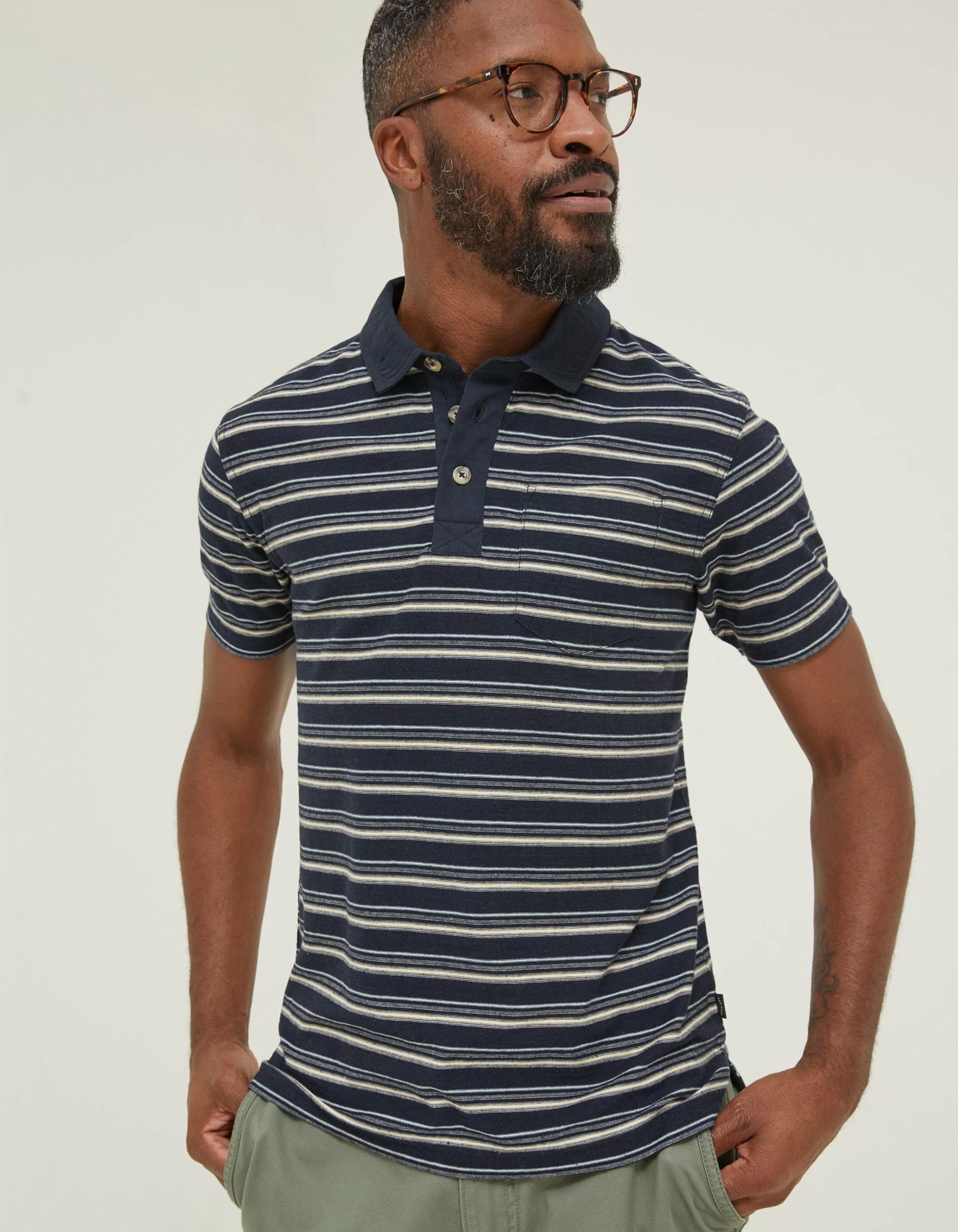 Flash Sale FatFace Perranporth Stripe Polo T-Shirt Navy