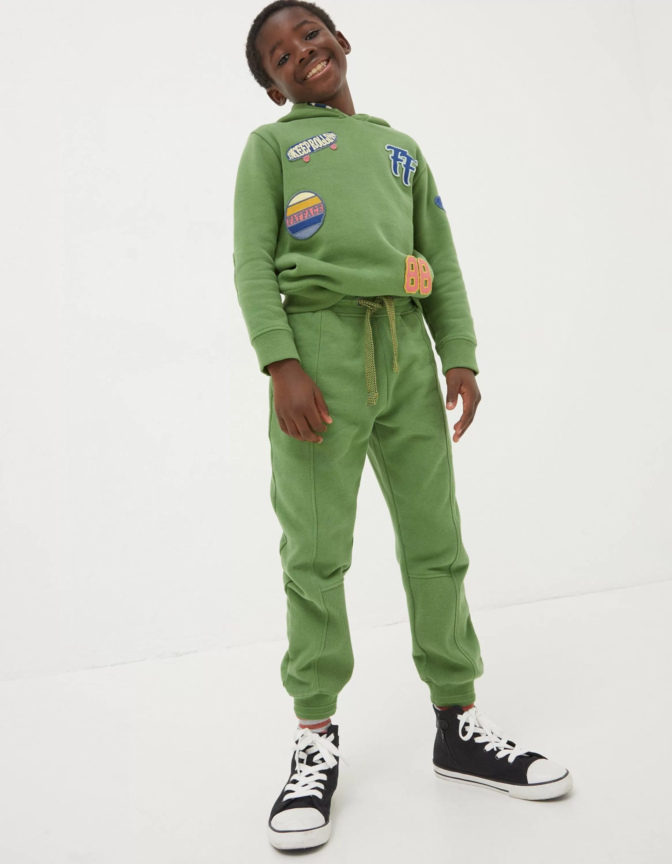 Discount FatFace Perry Panel Joggers Washed Green