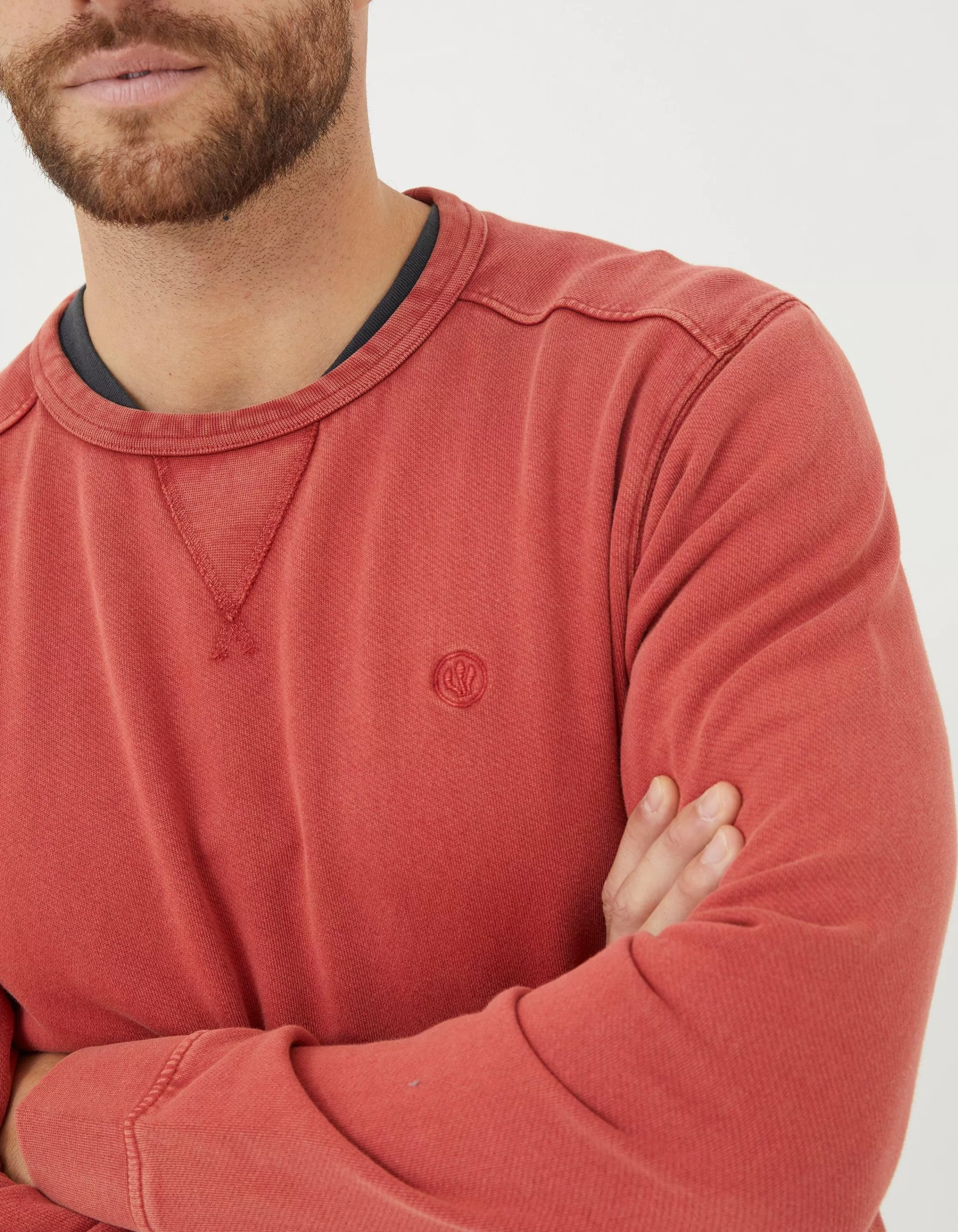 Best FatFace Petersfield Crew Neck Sweatshirt Bright Red