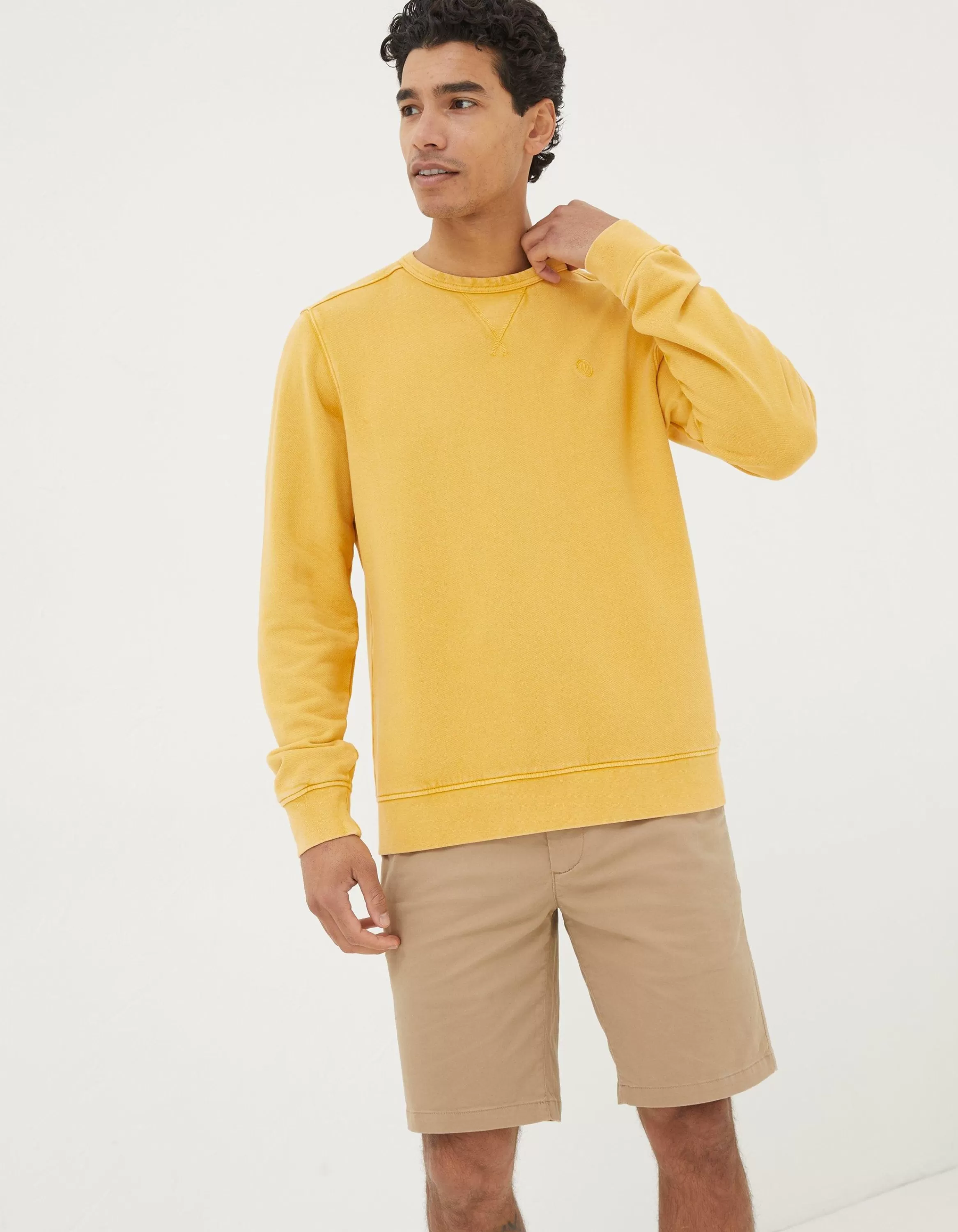 Cheap FatFace Petersfield Crew Sweatshirt Yellow