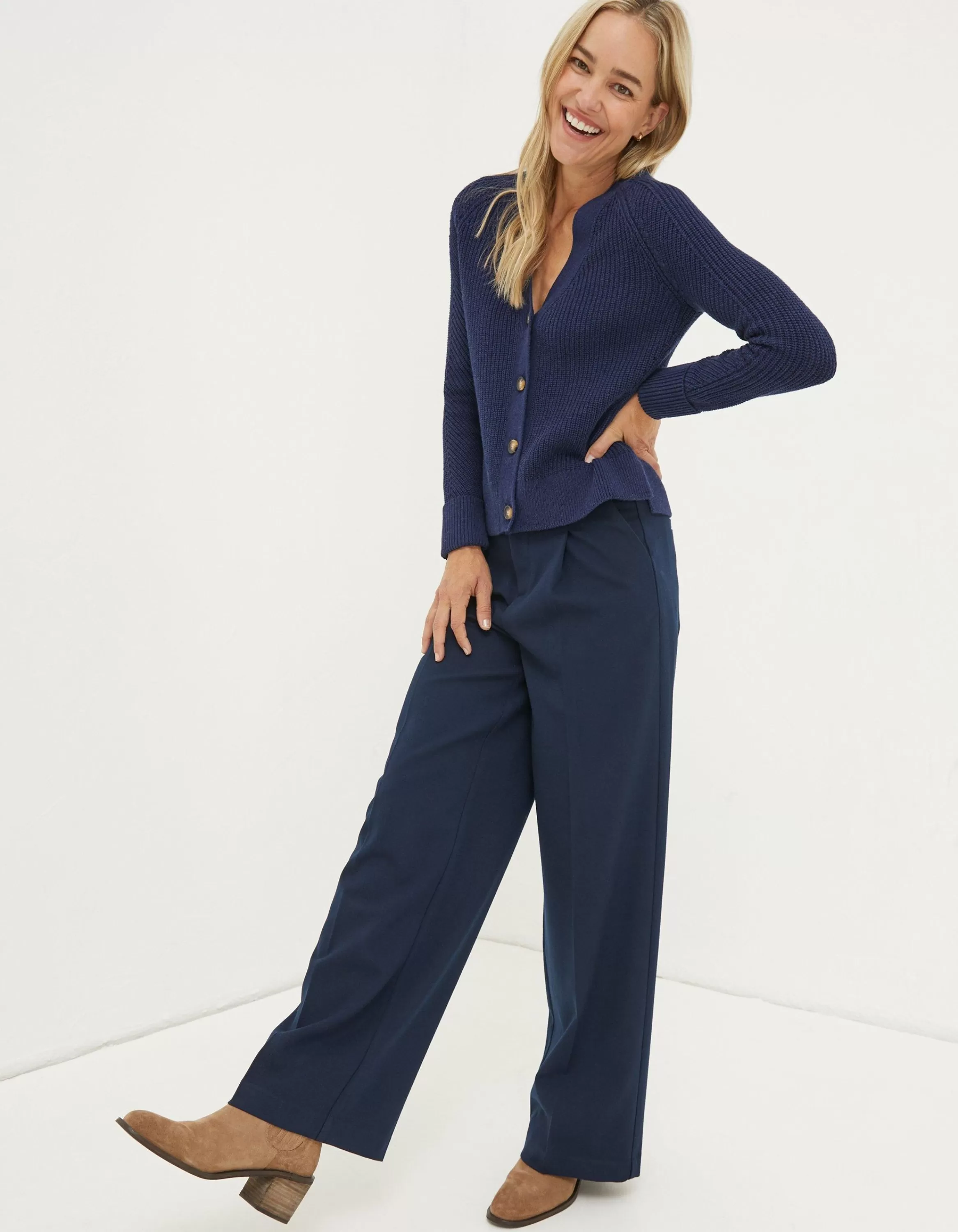 Online FatFace Piper Herringbone Trouser Navy