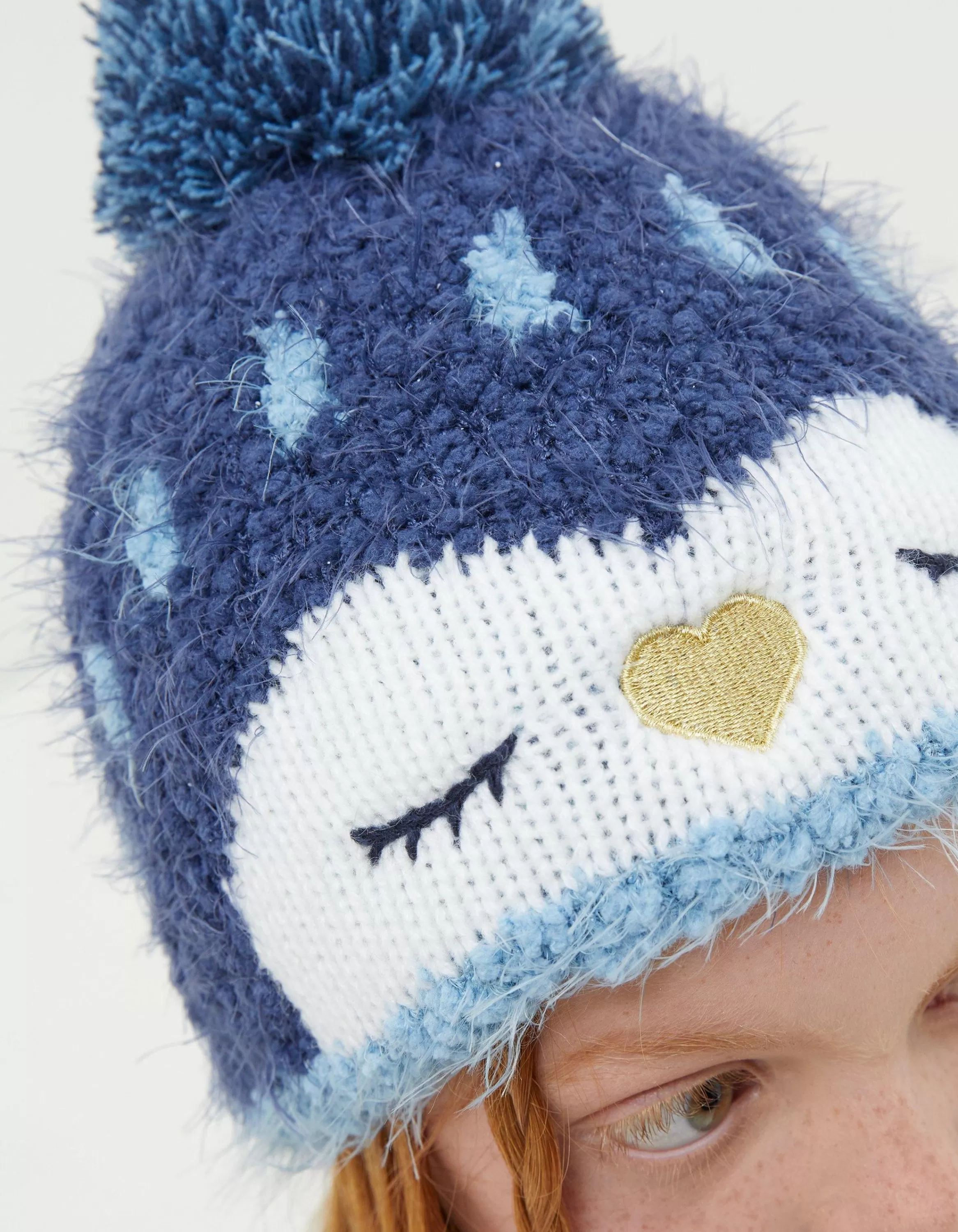 Cheap FatFace Pippa Penguin Beanie Hat Navy