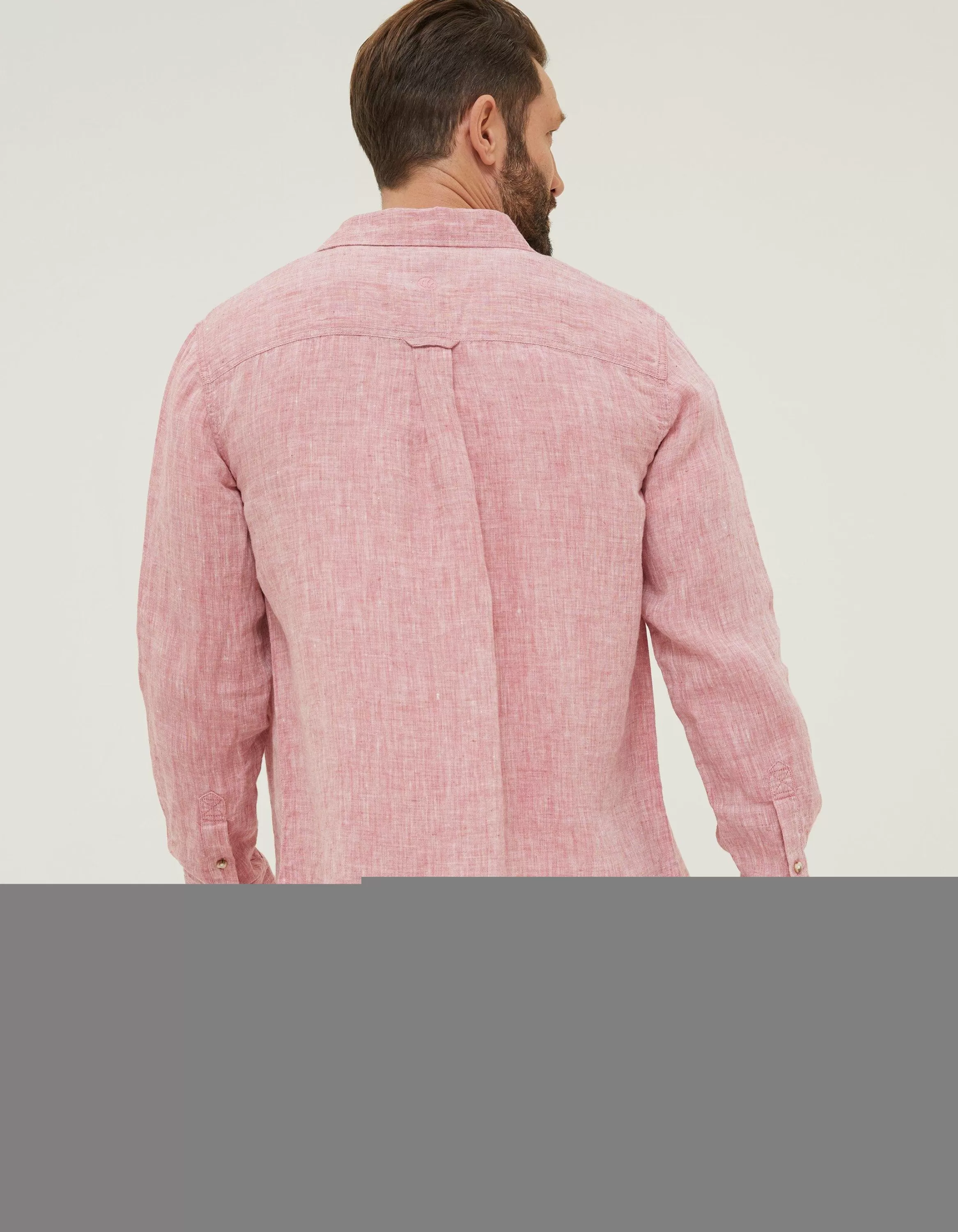 Discount FatFace Plain Linen Shirt Rose Pink