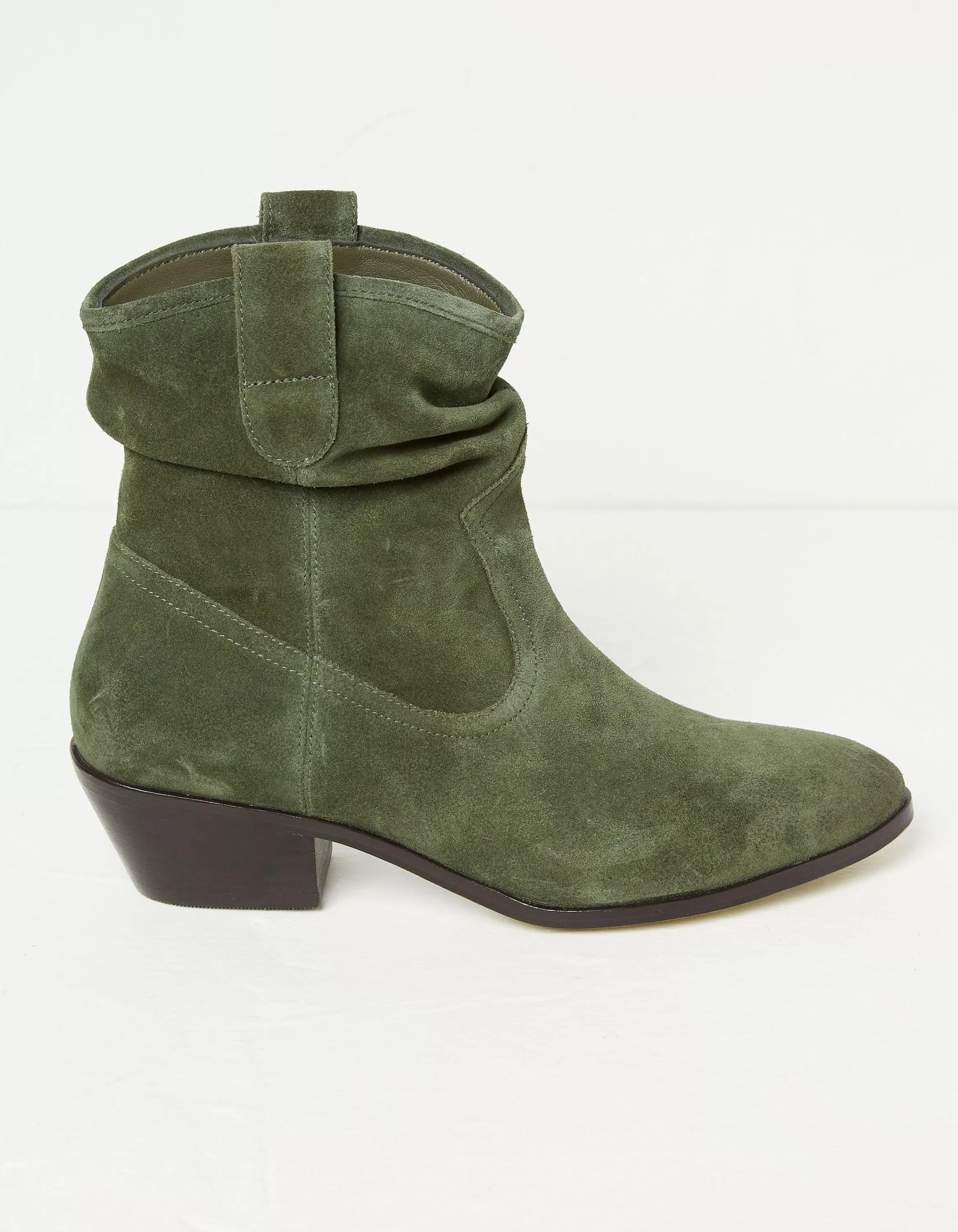 Shop FatFace Polly Western Ankle Slouch Boot Green