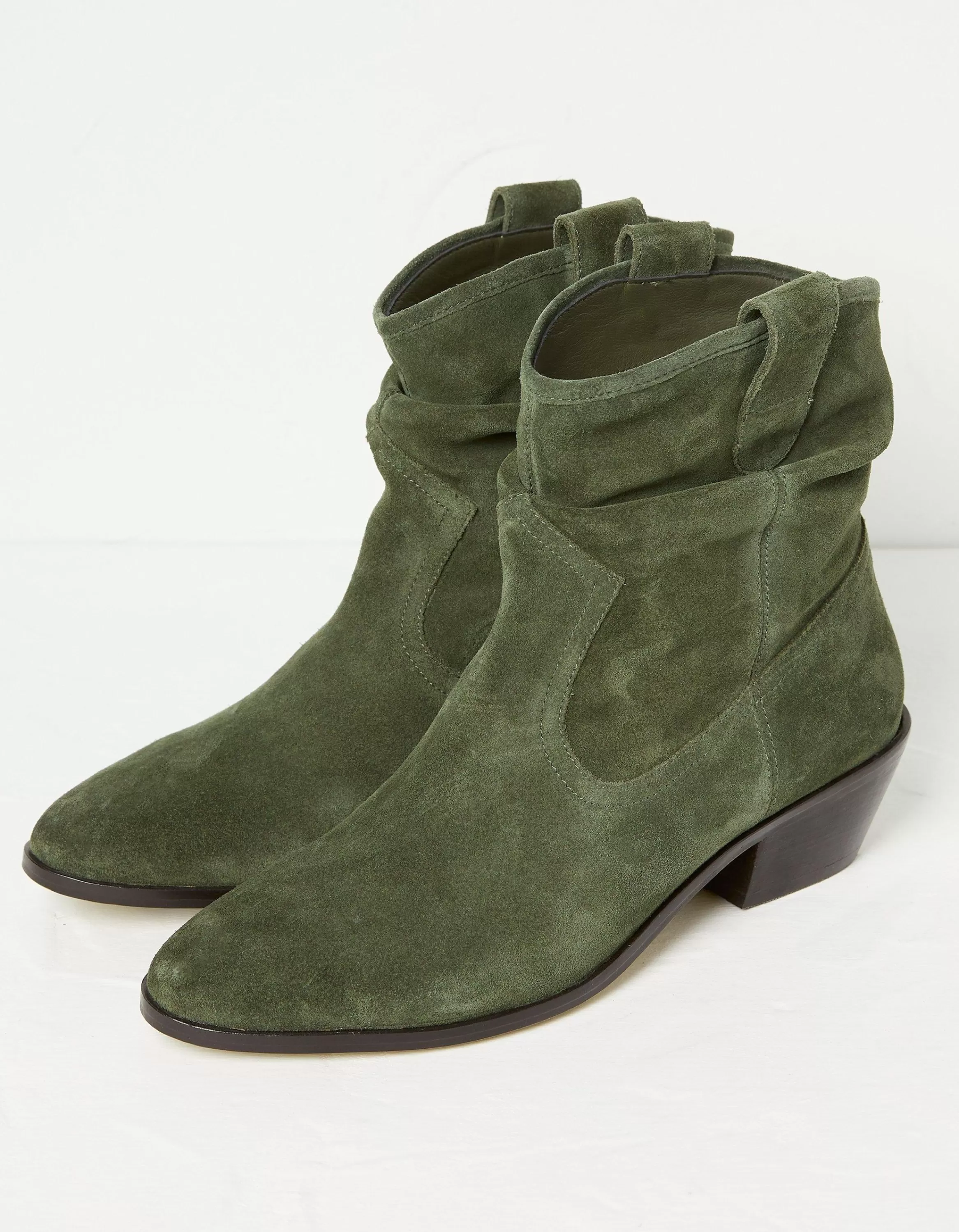 Shop FatFace Polly Western Ankle Slouch Boot Green