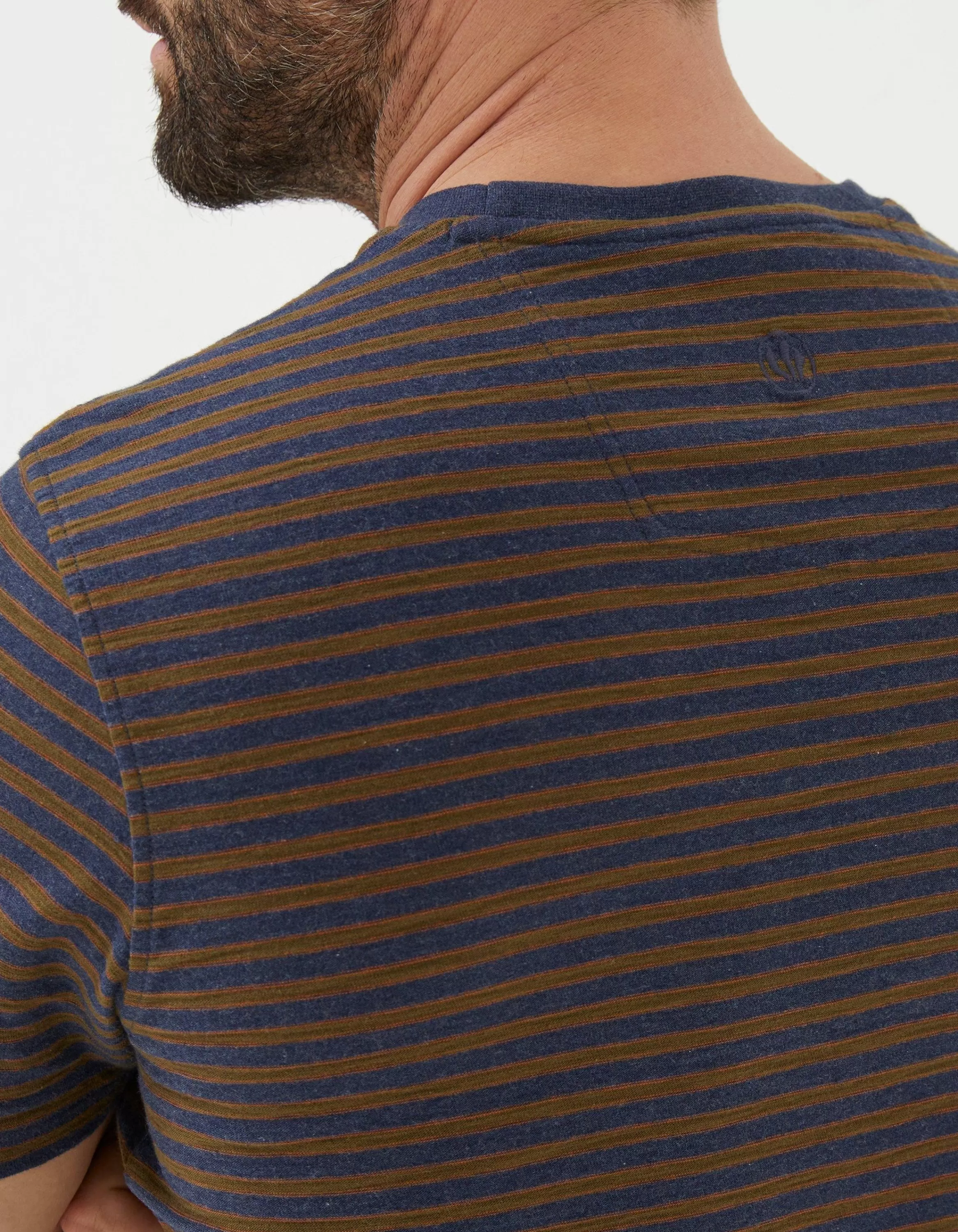 Best Sale FatFace Porth Stripe T-Shirt Indigo Blue