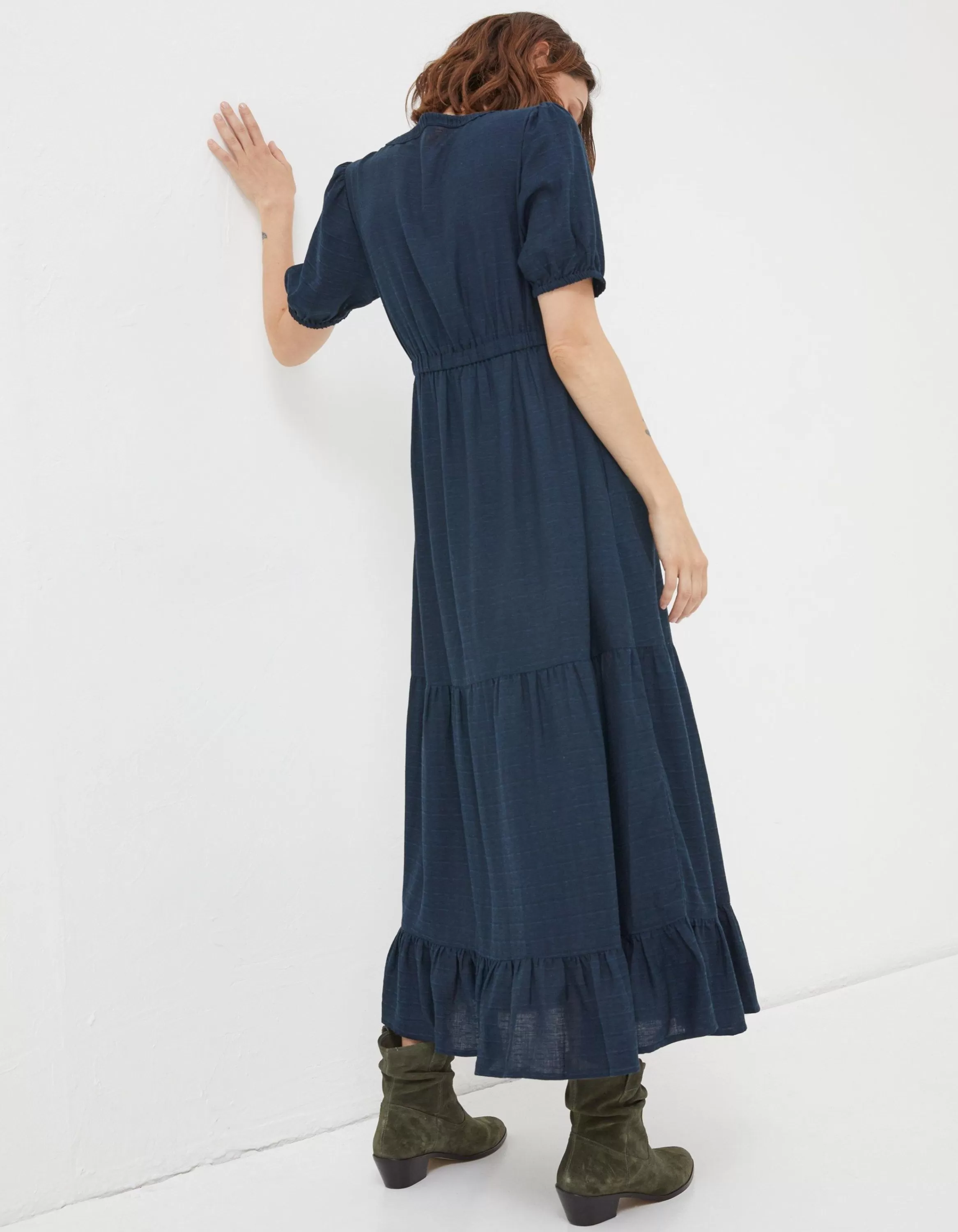 Sale FatFace Priya Midi Dress Navy