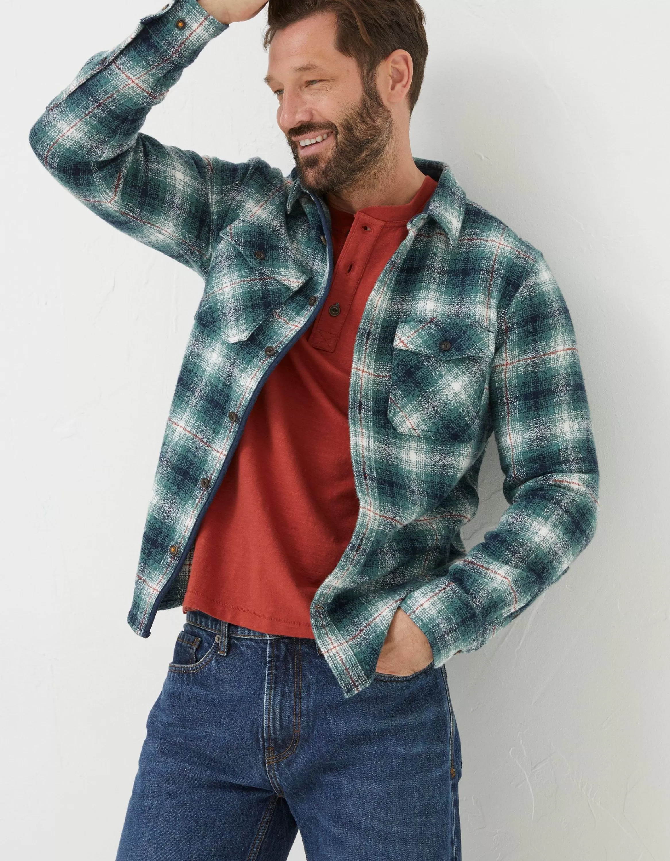 Hot FatFace Purley Ombre Check Shirt Green