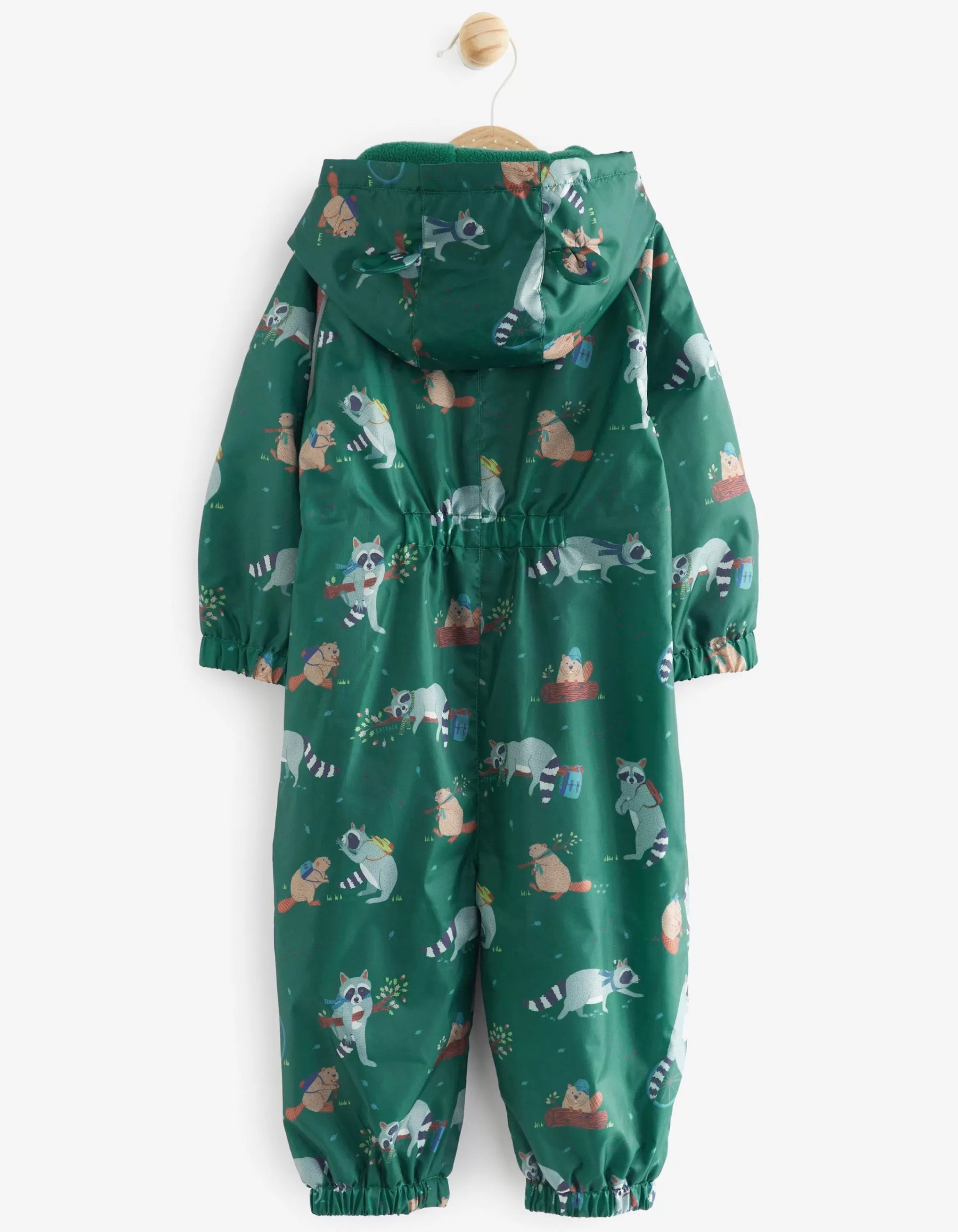 Online FatFace Raccoon Print Puddlesuit Green