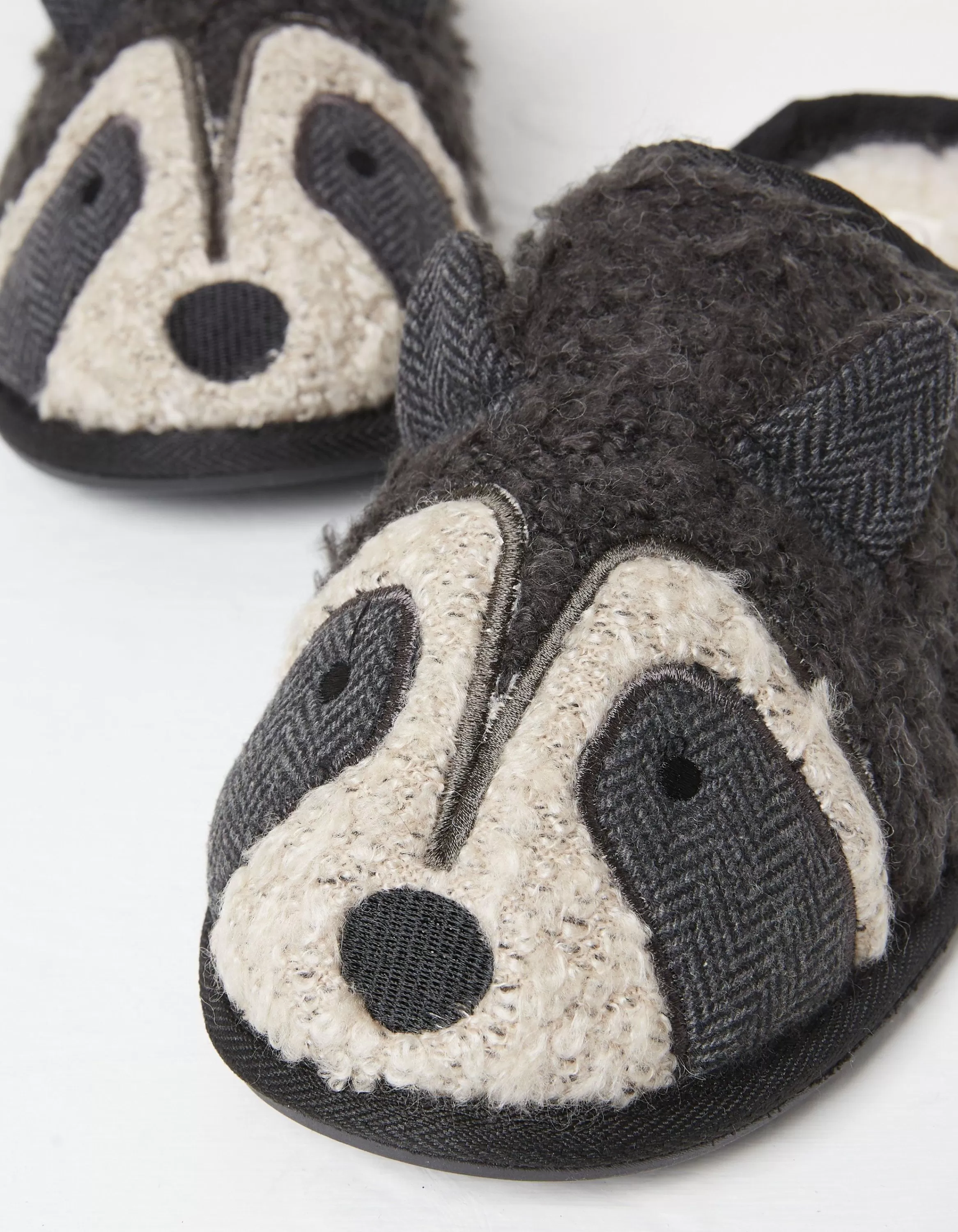 Outlet FatFace Ralphie Racoon Slipper Black