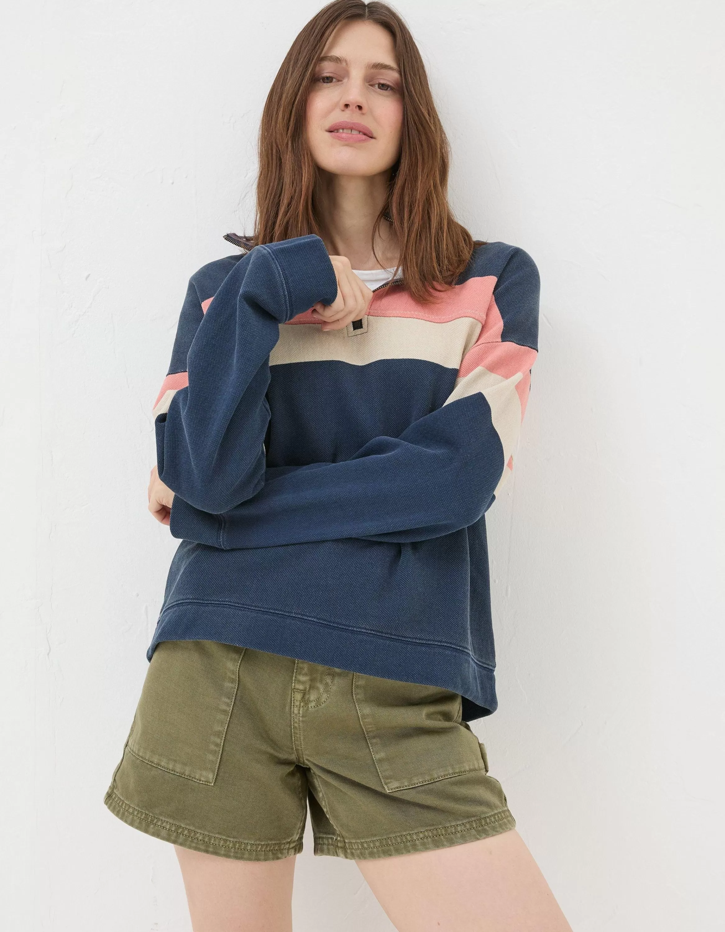 Best Sale FatFace Relaxed Airlie Colour Block Sweatshirt Navy