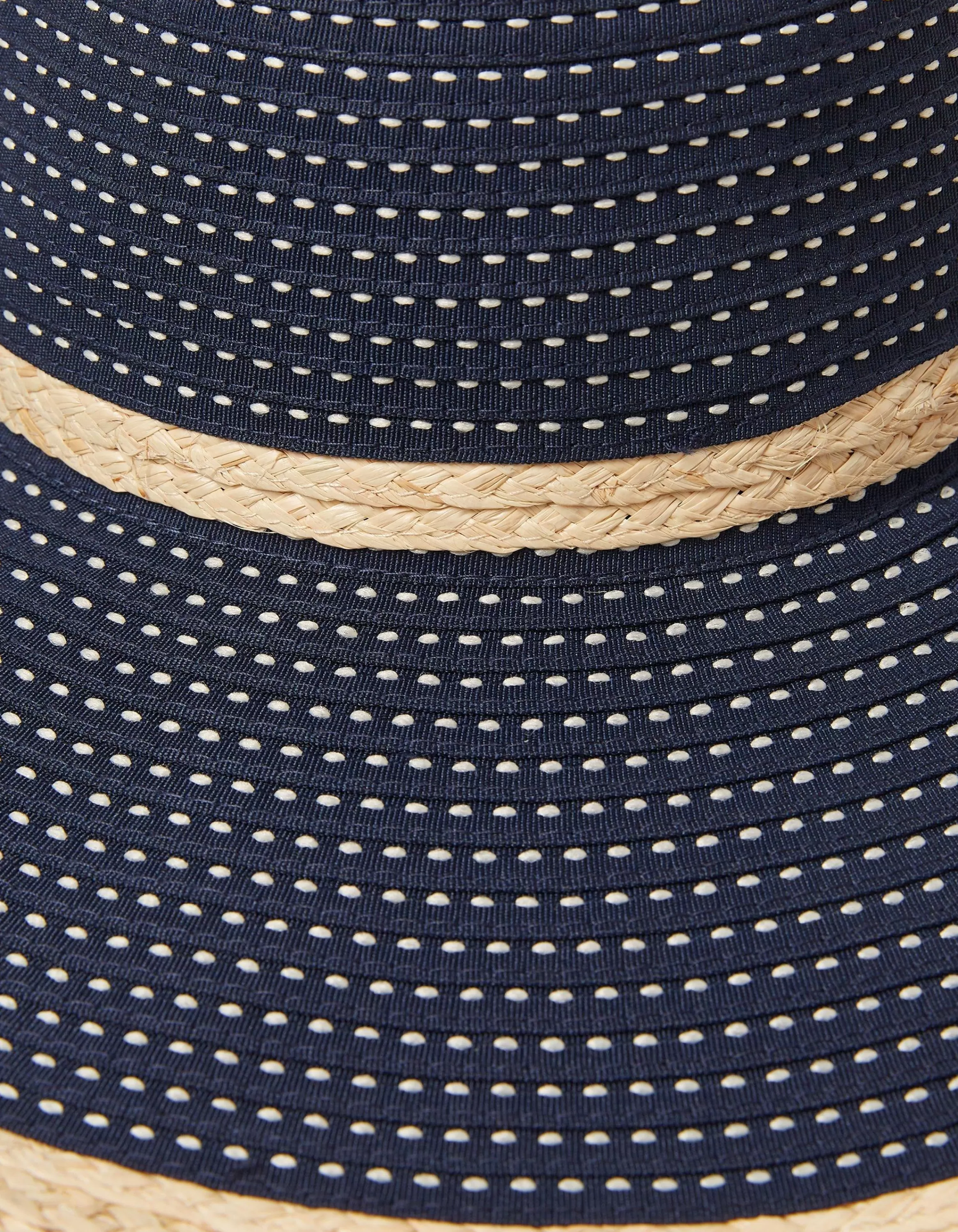 Fashion FatFace Ribbon Floppy Sun Hat Navy