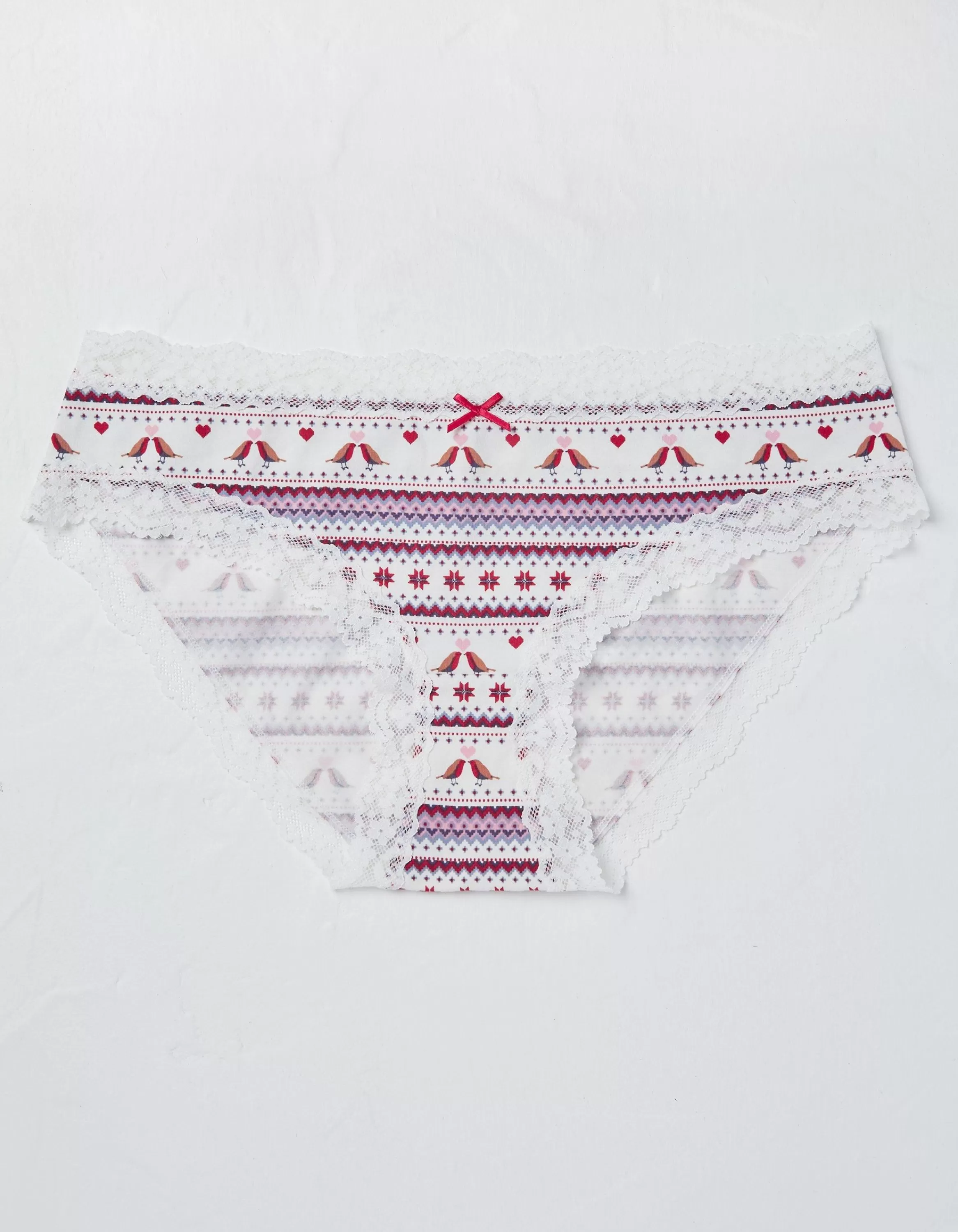 Clearance FatFace Robin Fairisle Short Knickers White