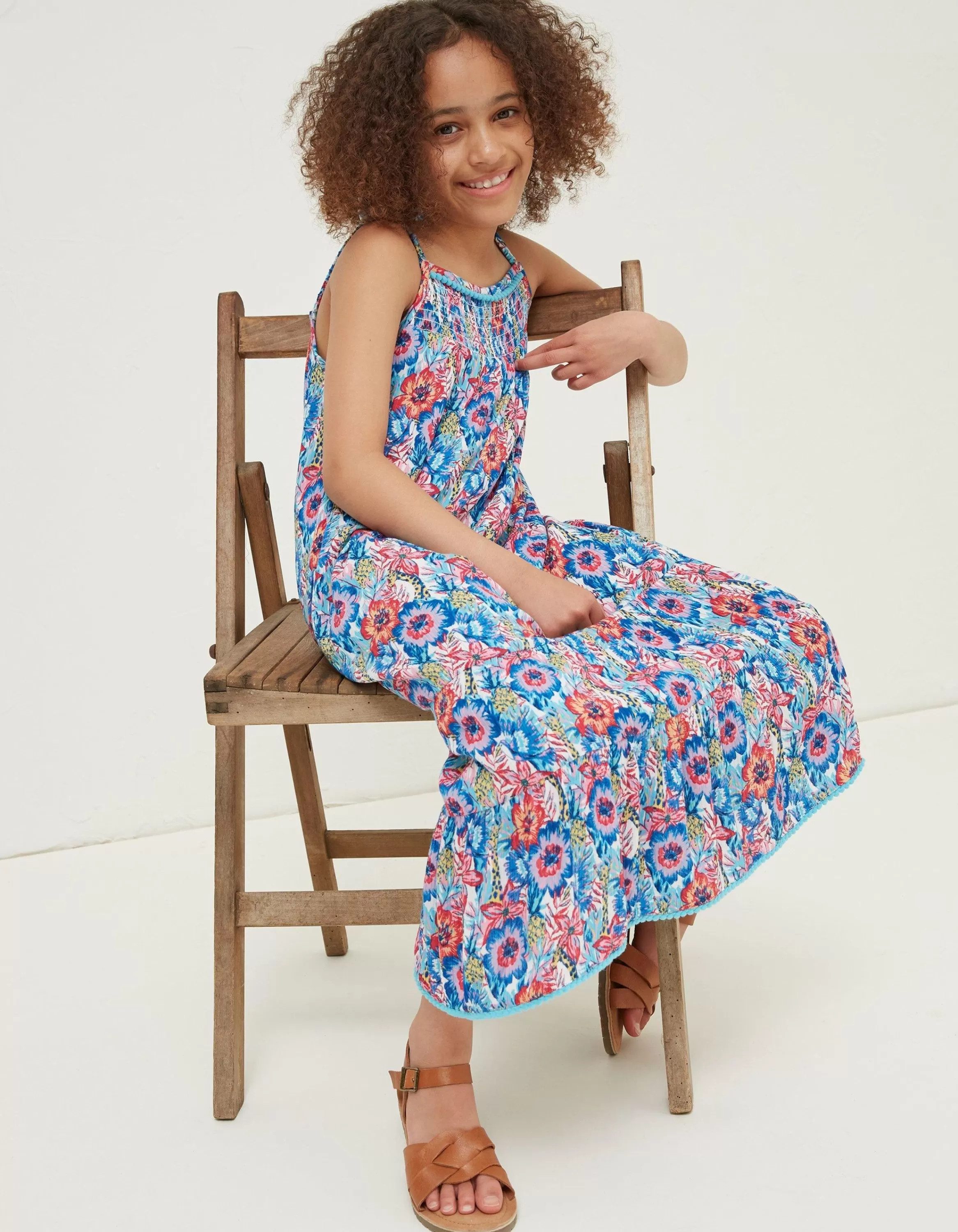 Clearance FatFace Rosa Tropical Print Dress Multi Colour