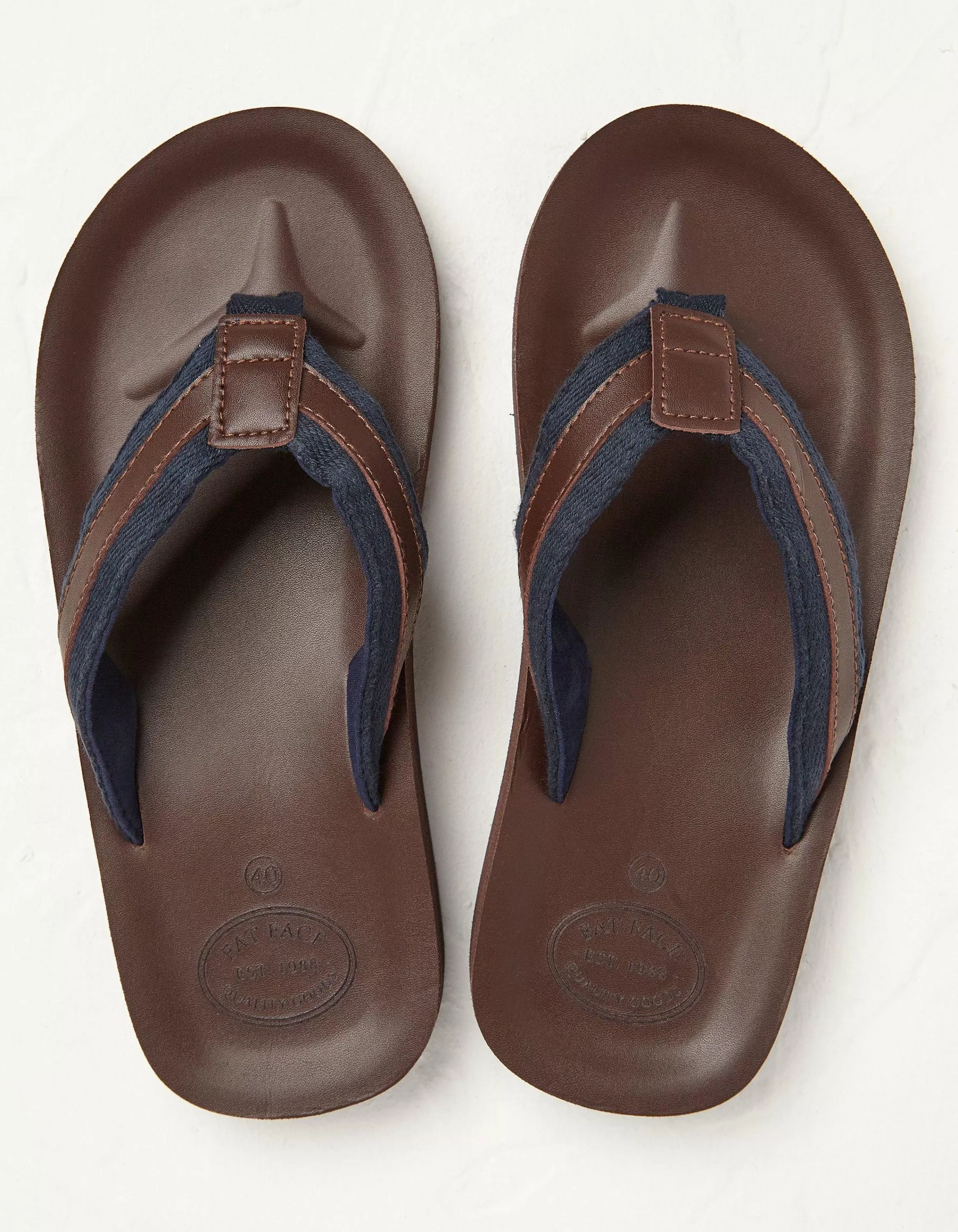 Best Sale FatFace Ryde Leather Flip Flops Chocolate