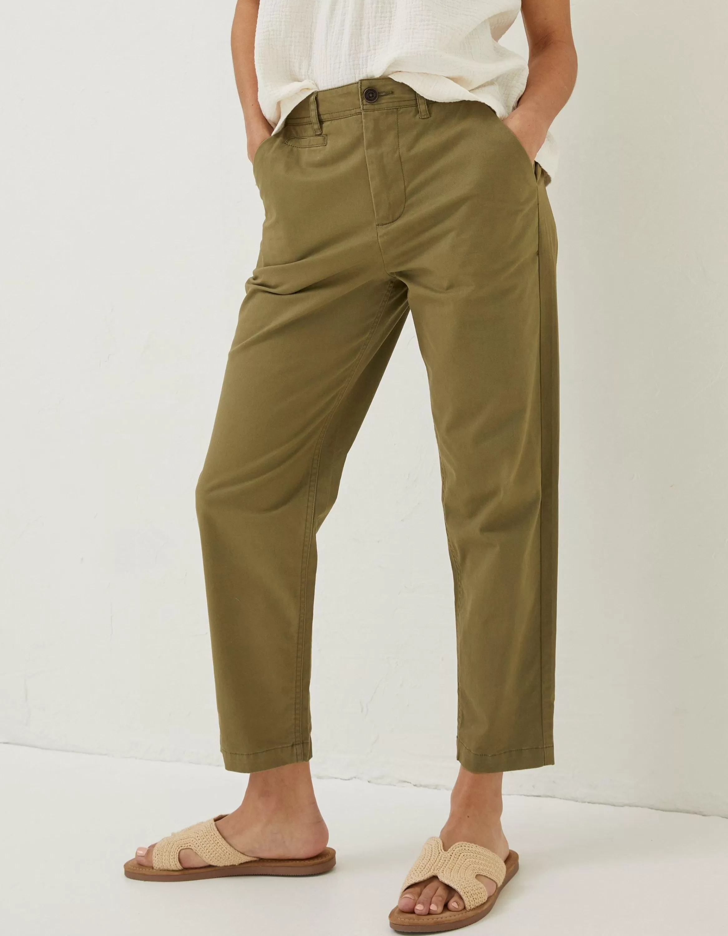 Shop FatFace Rye Chinos Khaki Green