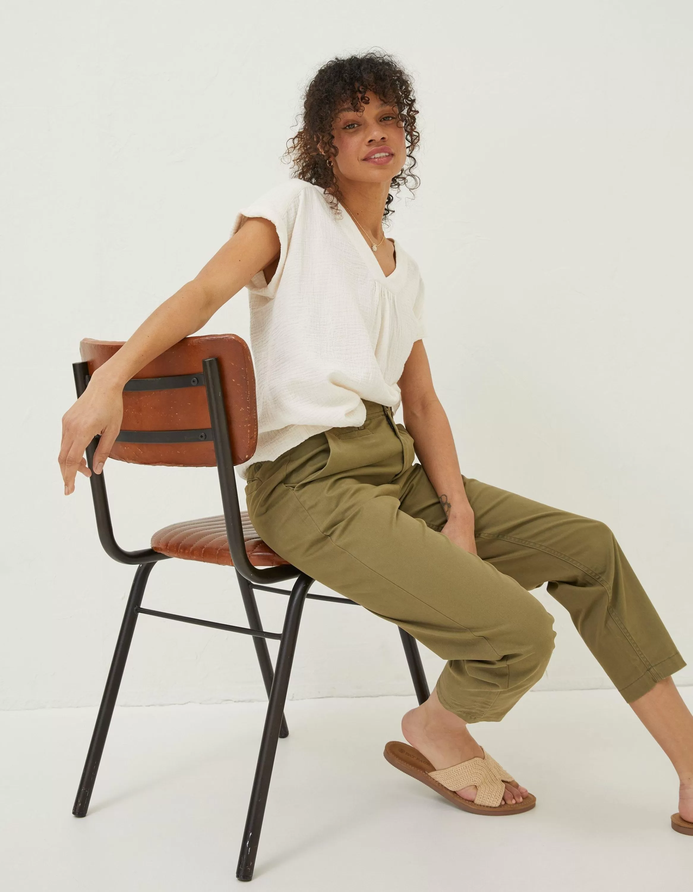 Shop FatFace Rye Chinos Khaki Green