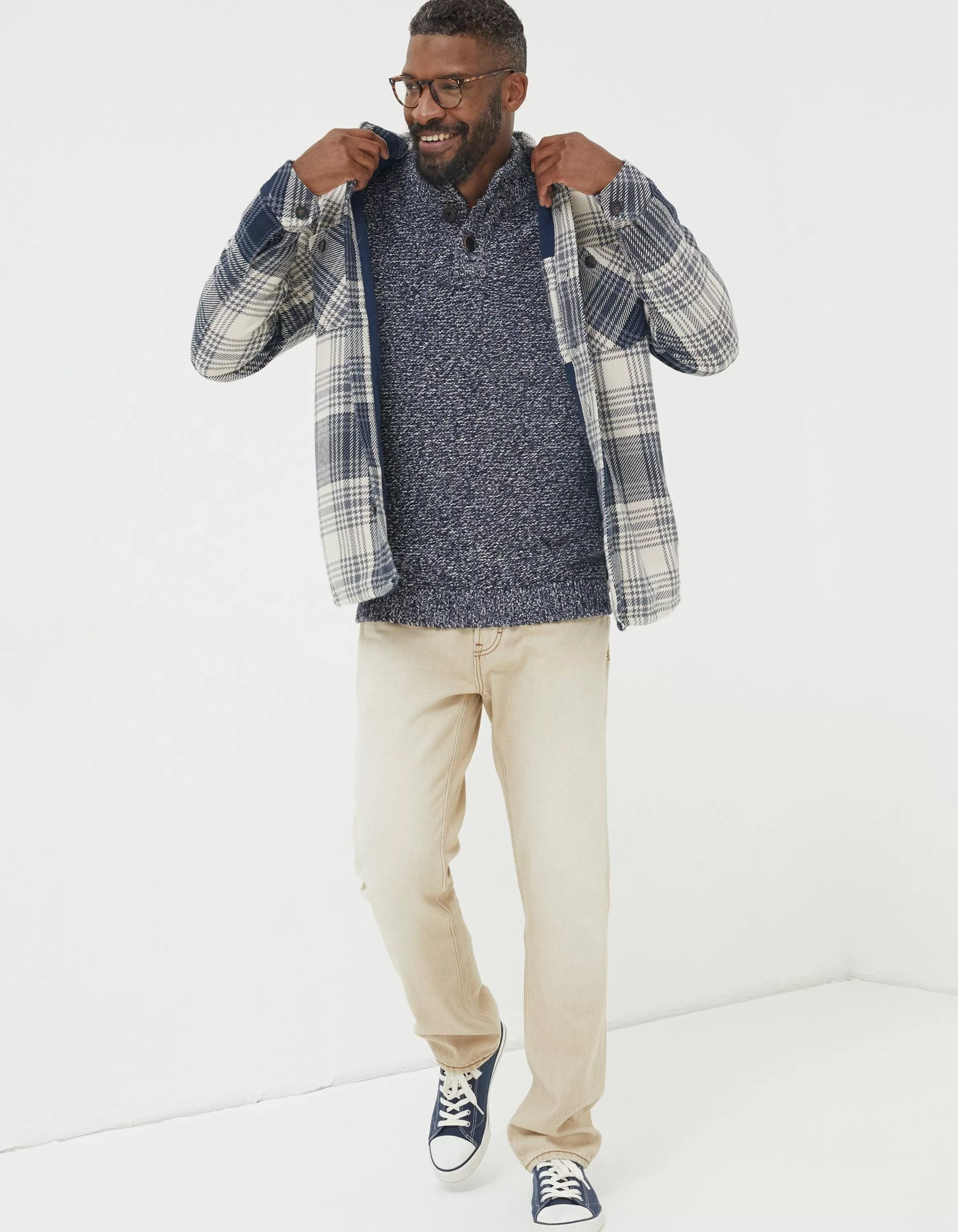 Online FatFace Ryton Ombre Overshirt Blue