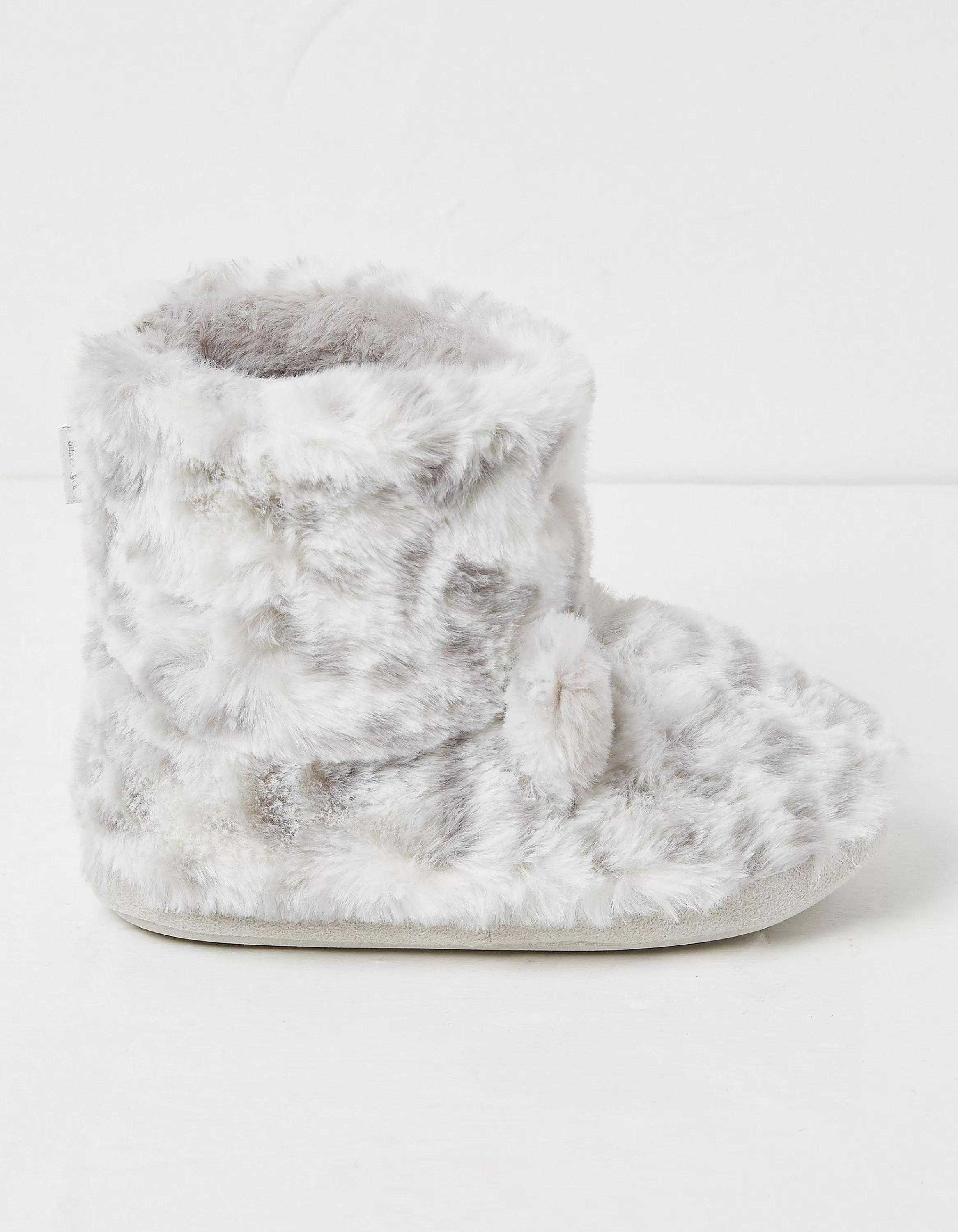 Sale FatFace Sadie Snow Leopard Slipper Boot Grey