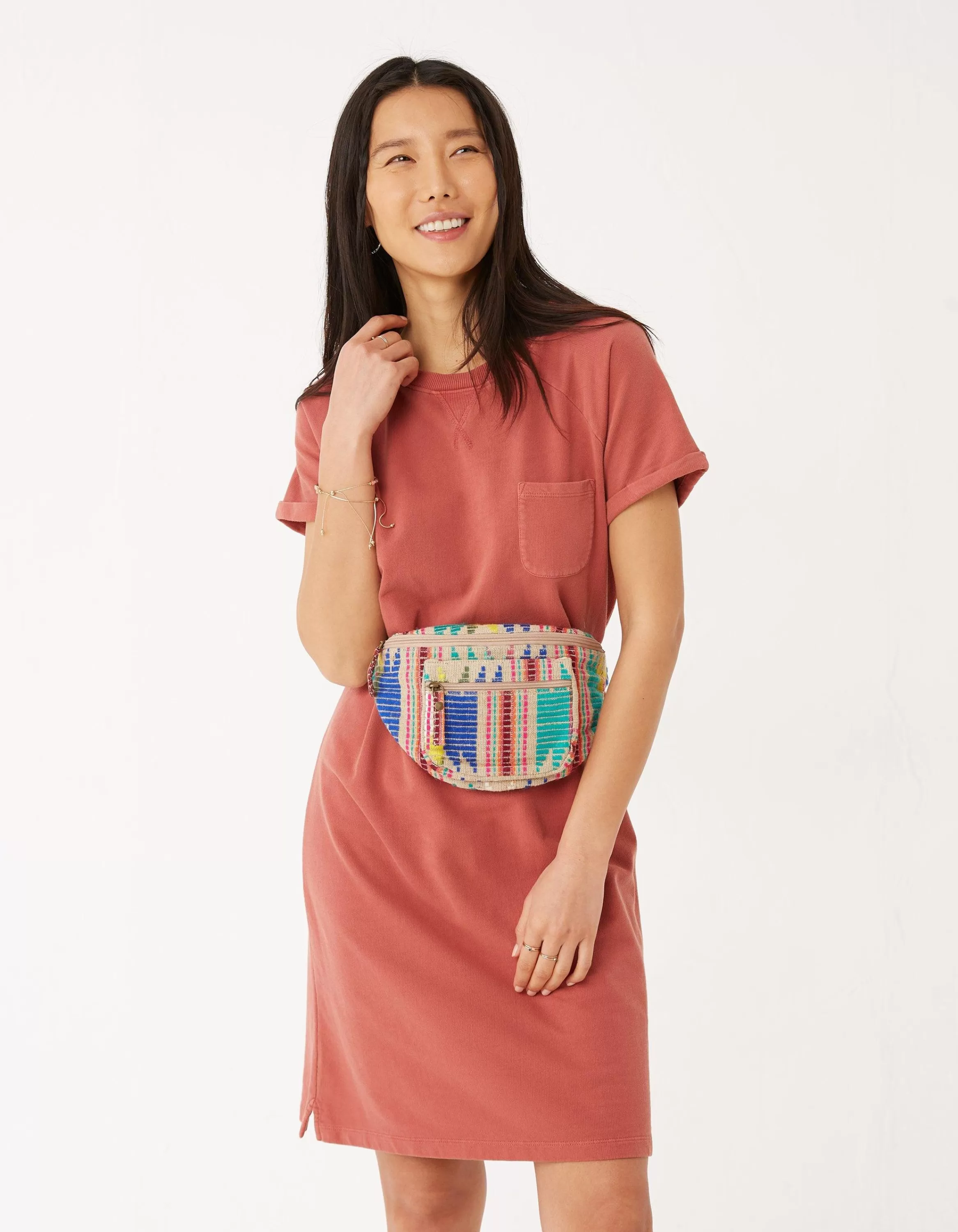 Shop FatFace Sadie Sweat Dress Mid Orange