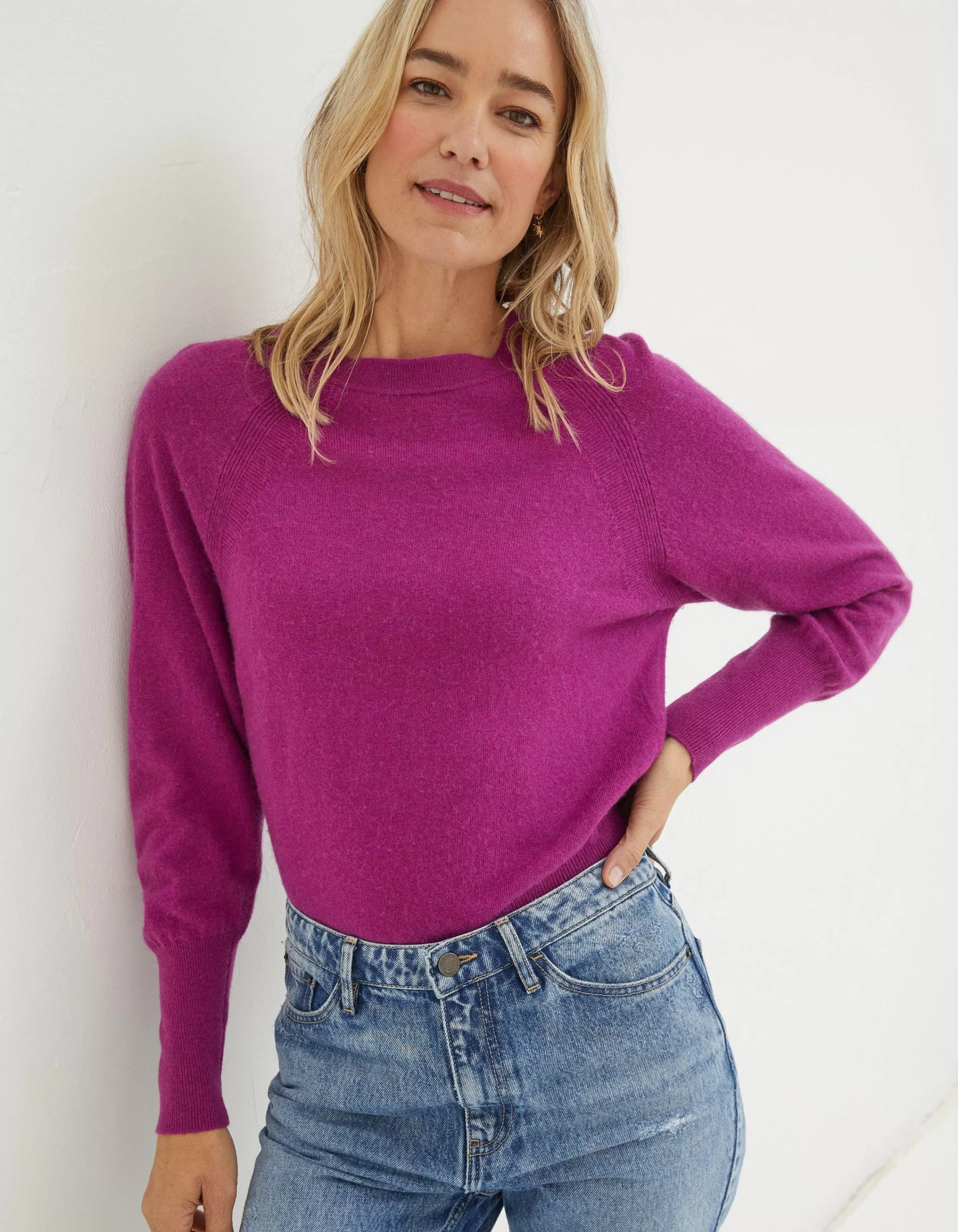 Outlet FatFace Sara Crew Jumper Pink