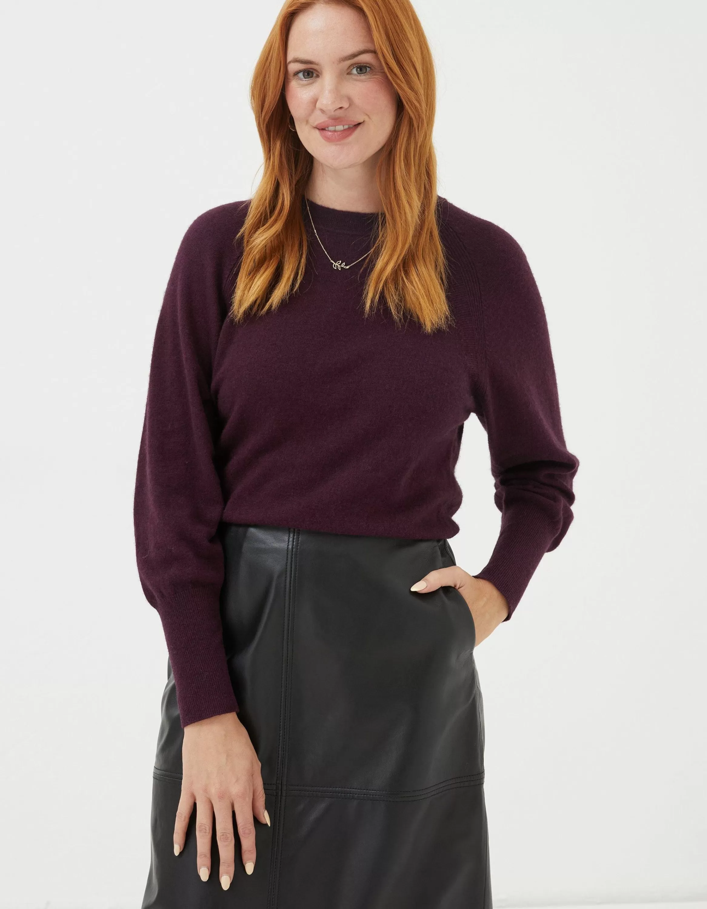 Clearance FatFace Sara Crew Jumper Plum