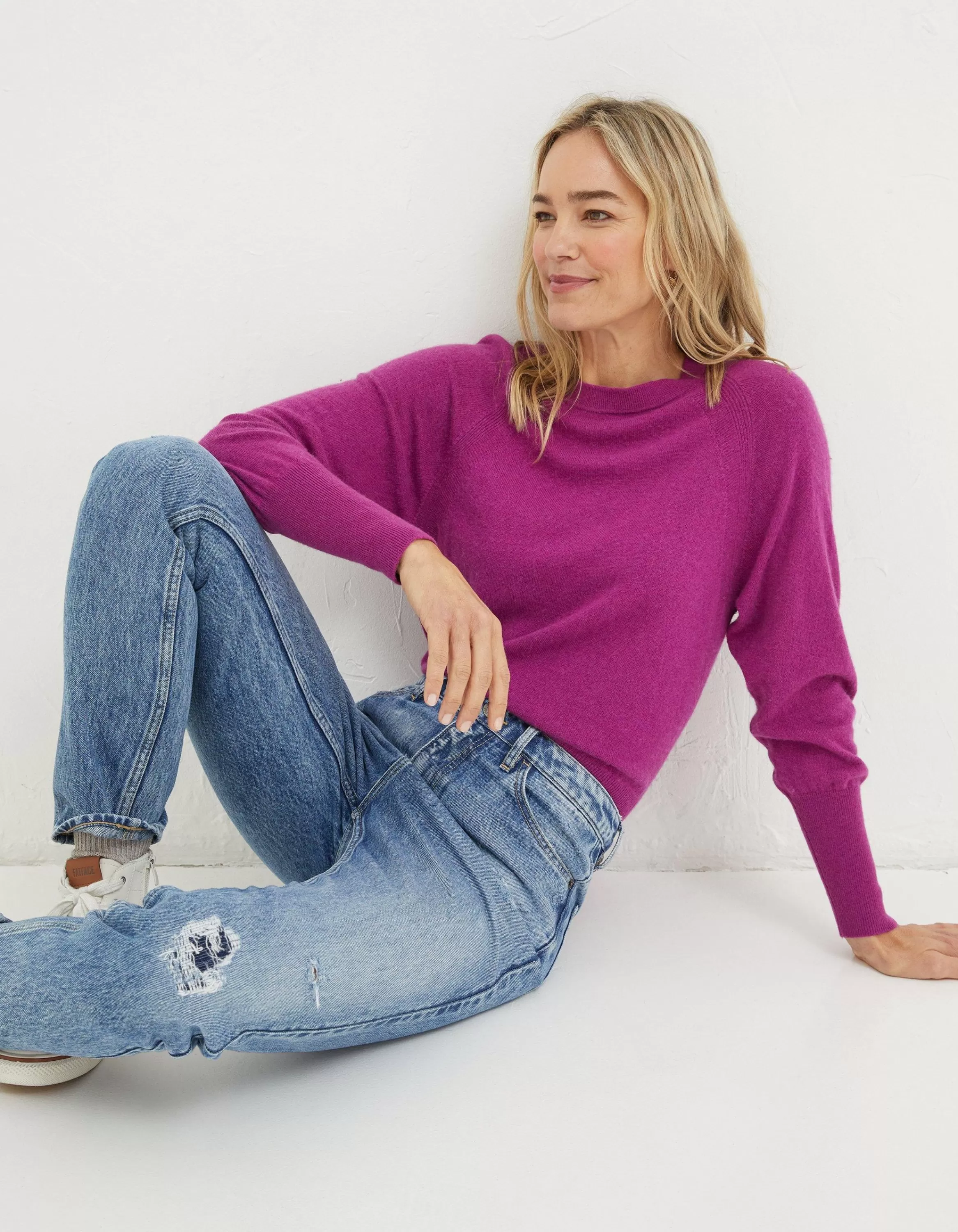 Outlet FatFace Sara Crew Jumper Pink